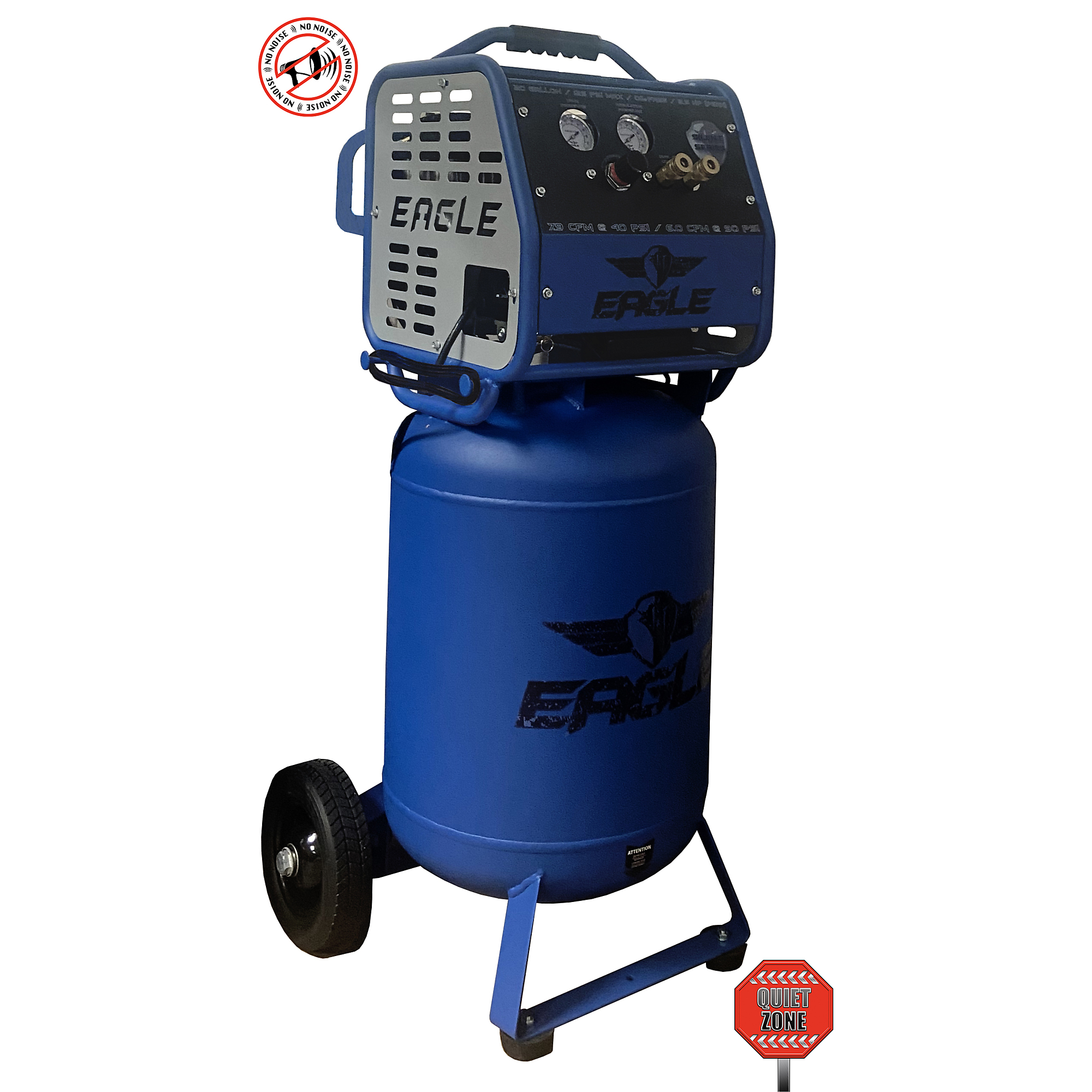 Compresor de Aire Silencioso EAGLE de 20 Galones, 2.5 HP, 110 Voltios - Modelo EA-6500