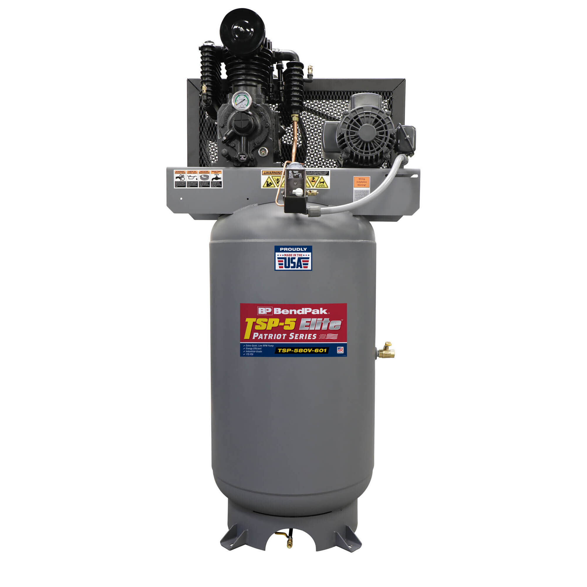 Compresor de aire BendPak TSP-5, 5 HP, tanque vertical de 80 galones, Modelo# TSP-580V-601