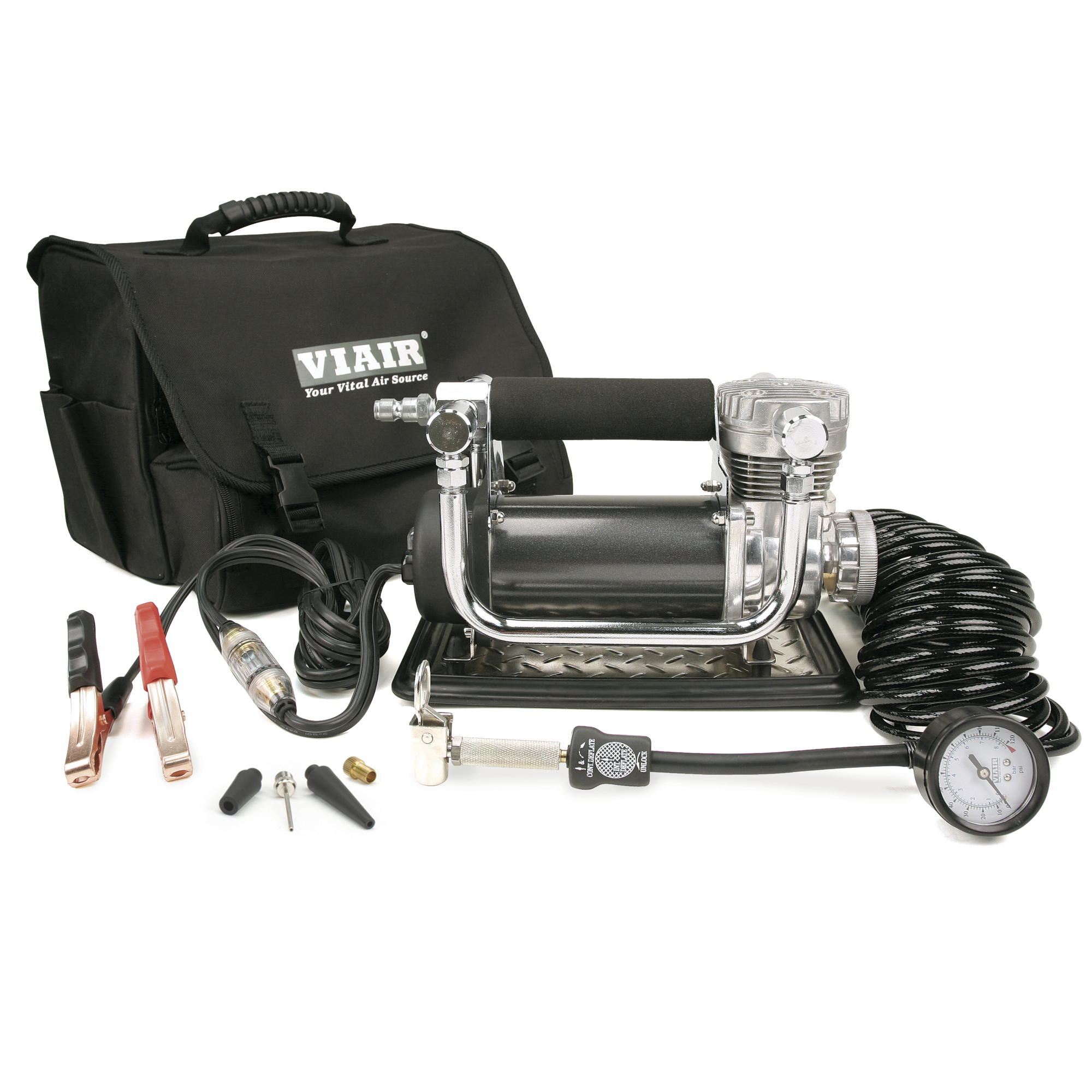 Compresor de aire portátil Viair 440P para inflar llantas, 0.25 HP, 0 Gal de capacidad, 12 volts, modelo 44043.