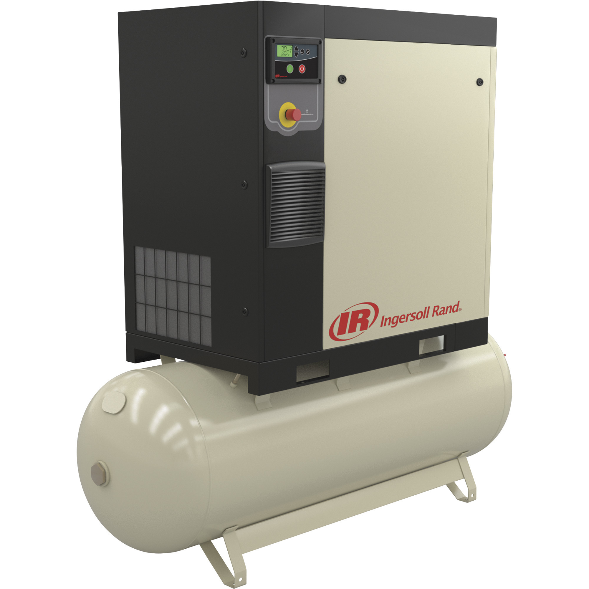 Compresor de aire Ingersoll Rand Rotary Screw, 460 Volts 3-Phase, 15 HP, 56.1 CFM @ 125 PSI, 80 Galones, Modelo 48670715.
