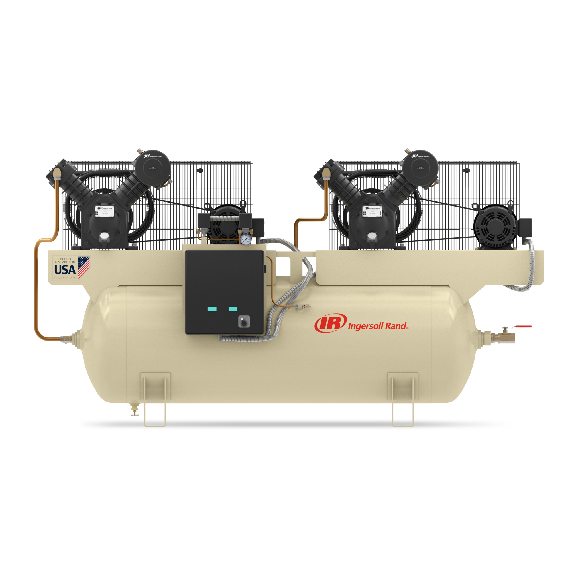 Compresor de aire Ingersoll Rand, Duplex, 10 HP, 230 Voltios 3 Fases, Modelo# 2-2545E10V.