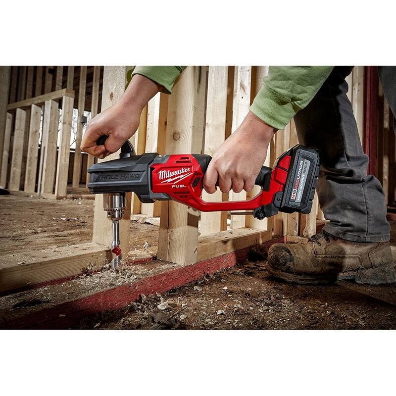 Milwaukee M18 FUEL GEN II Taladro angular derecho Hole Hawg inalámbrico sin escobillas de 1/2 pulgadas de 18V de iones de litio (solo la herramienta) - 2807-20