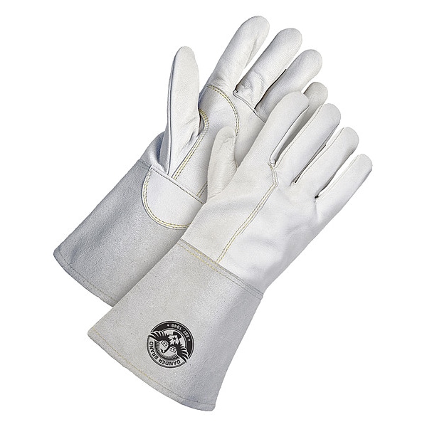 Guante de soldadura TIG Bdg Gander de piel de cabra blanca, encogido, tamaño S - 60-1-1720-S-K