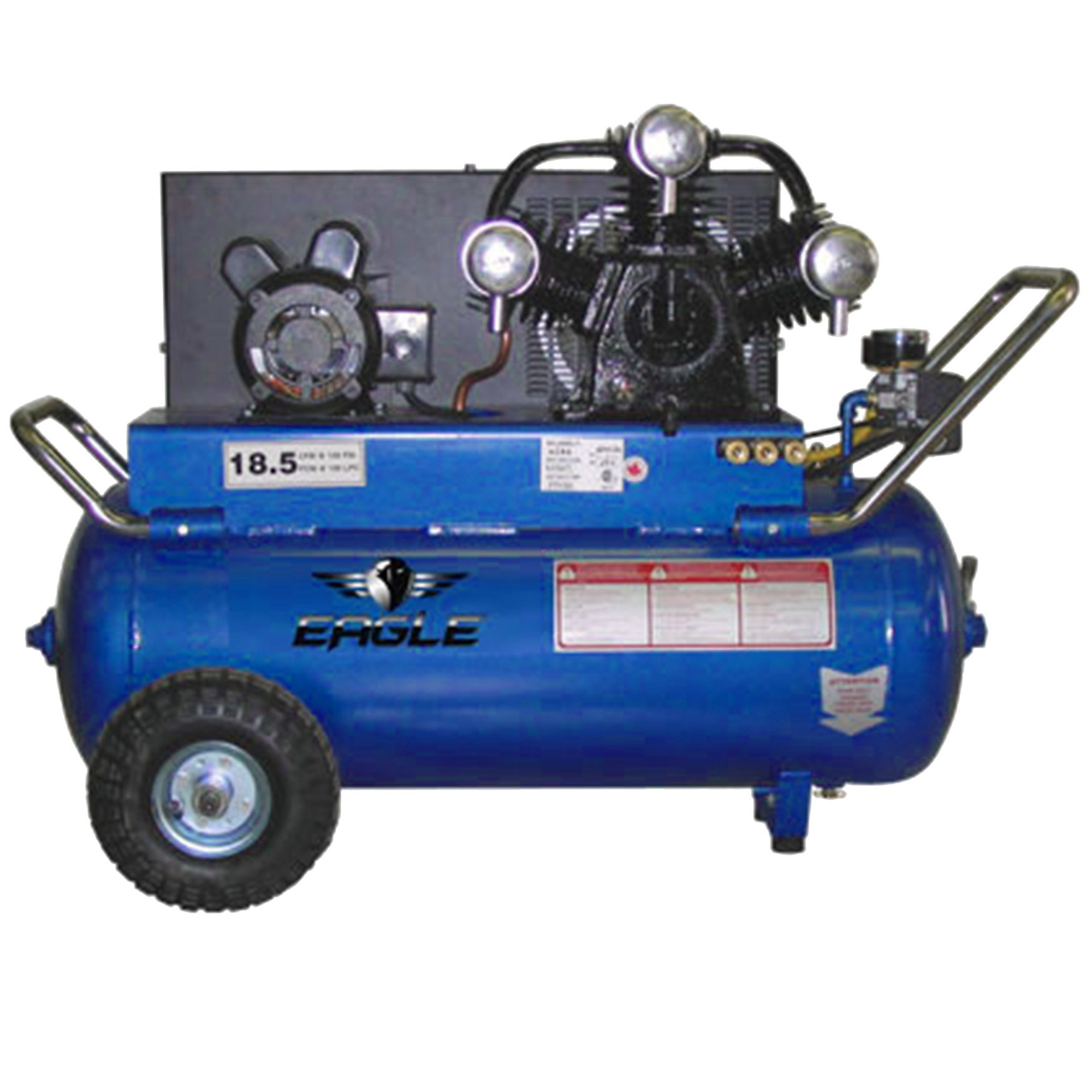 Compresor de aire portátil EAGLE, 18.5 CFM, 5 HP, Tanque de aire de 25 galones, 220 voltios, Modelo P5125H1.