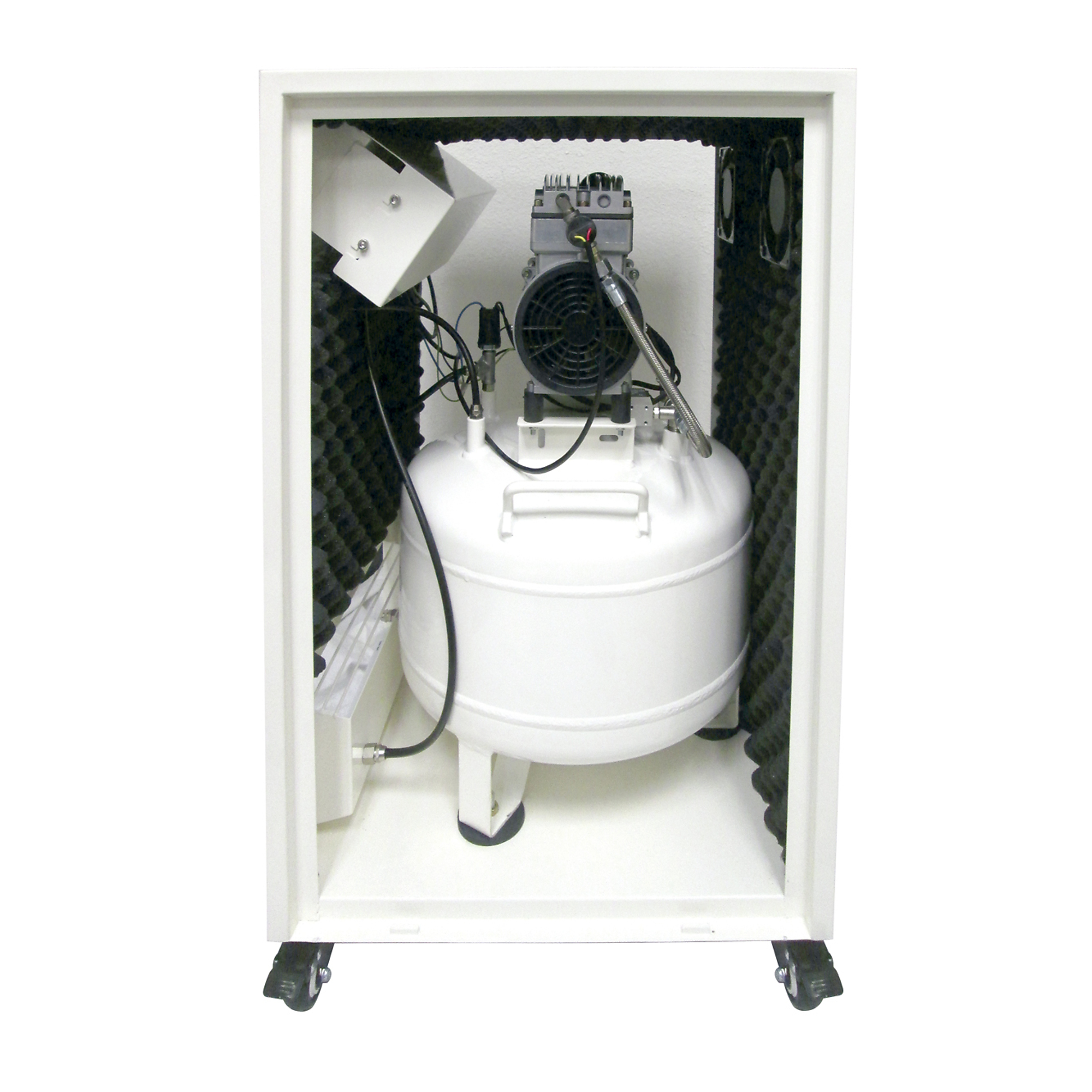 Compresor de aire California Air Tools 8 Gal 1 Hp con gabinete insonorizado. 1 HP de potencia, tanque de aire de 8 galones, 110 volts, modelo # 8010SPC.