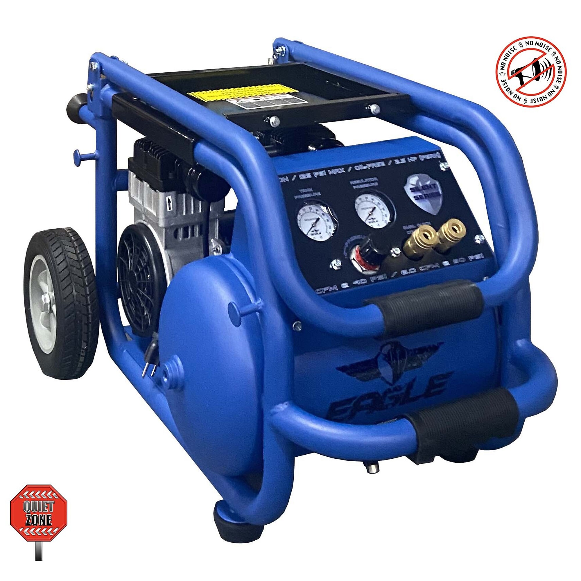 Compresor de aire silencioso EAGLE de 53 dB, 6 galones y 2.5 HP - Modelo EA-6000