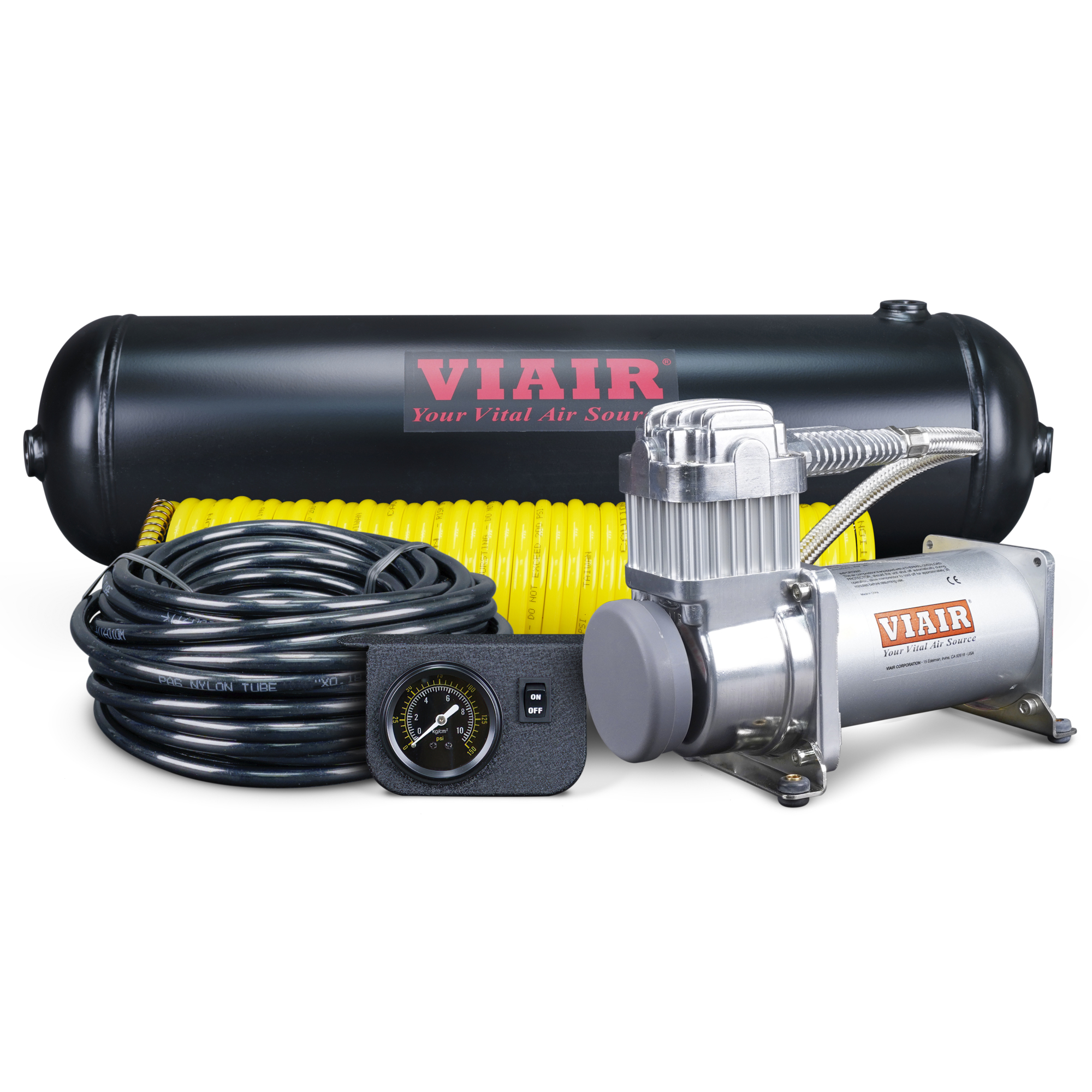 Sistema de Aire a Bordo de Alta Resistencia Viair - HP 0.25 - Tanque de Aire de 2.5 Galones - 12 Volts Modelo# 10005