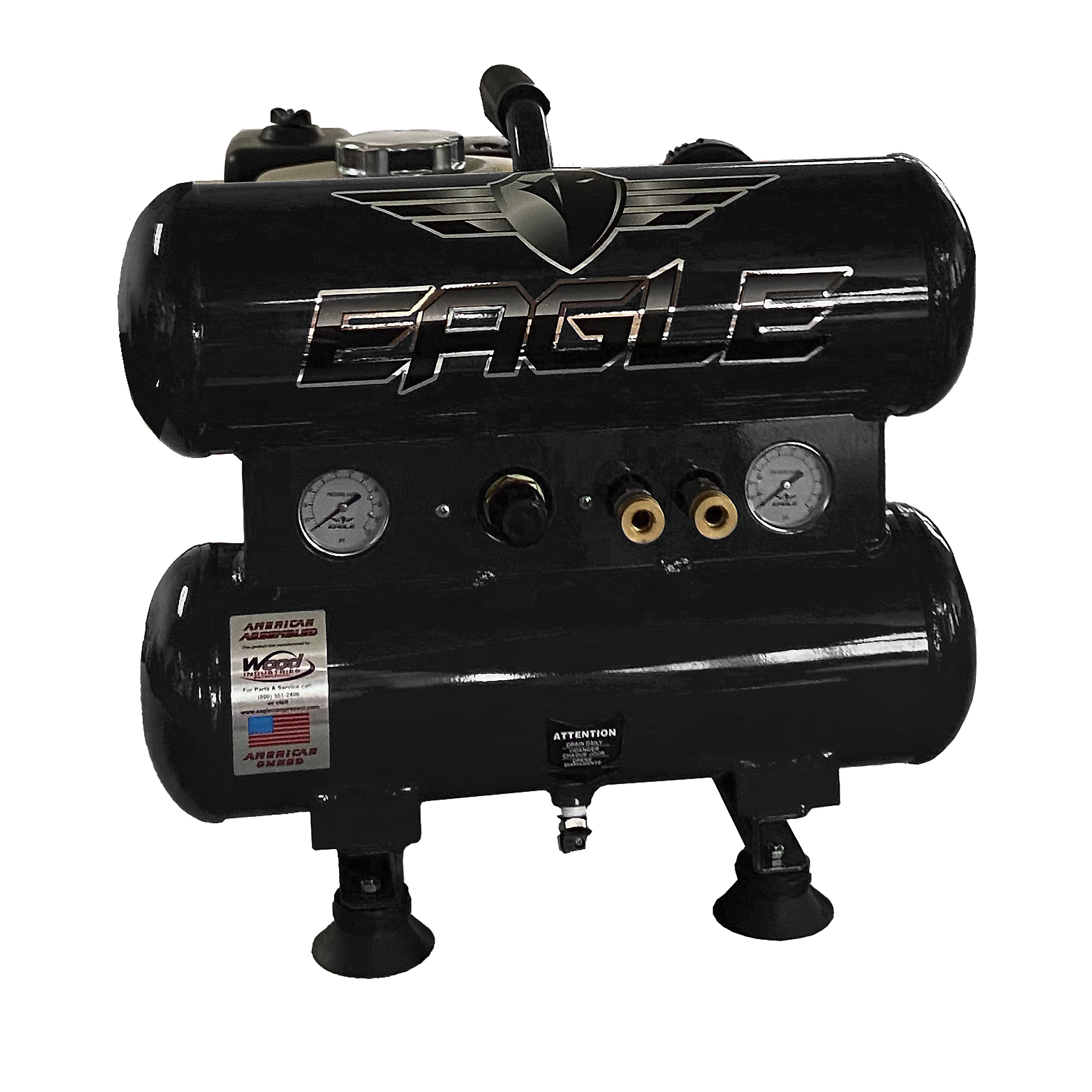Compresor portátil EAGLE de 4 galones con arranque manual, con 4 HP de potencia y tanque de aire de 4 galones, modelo TS40G.