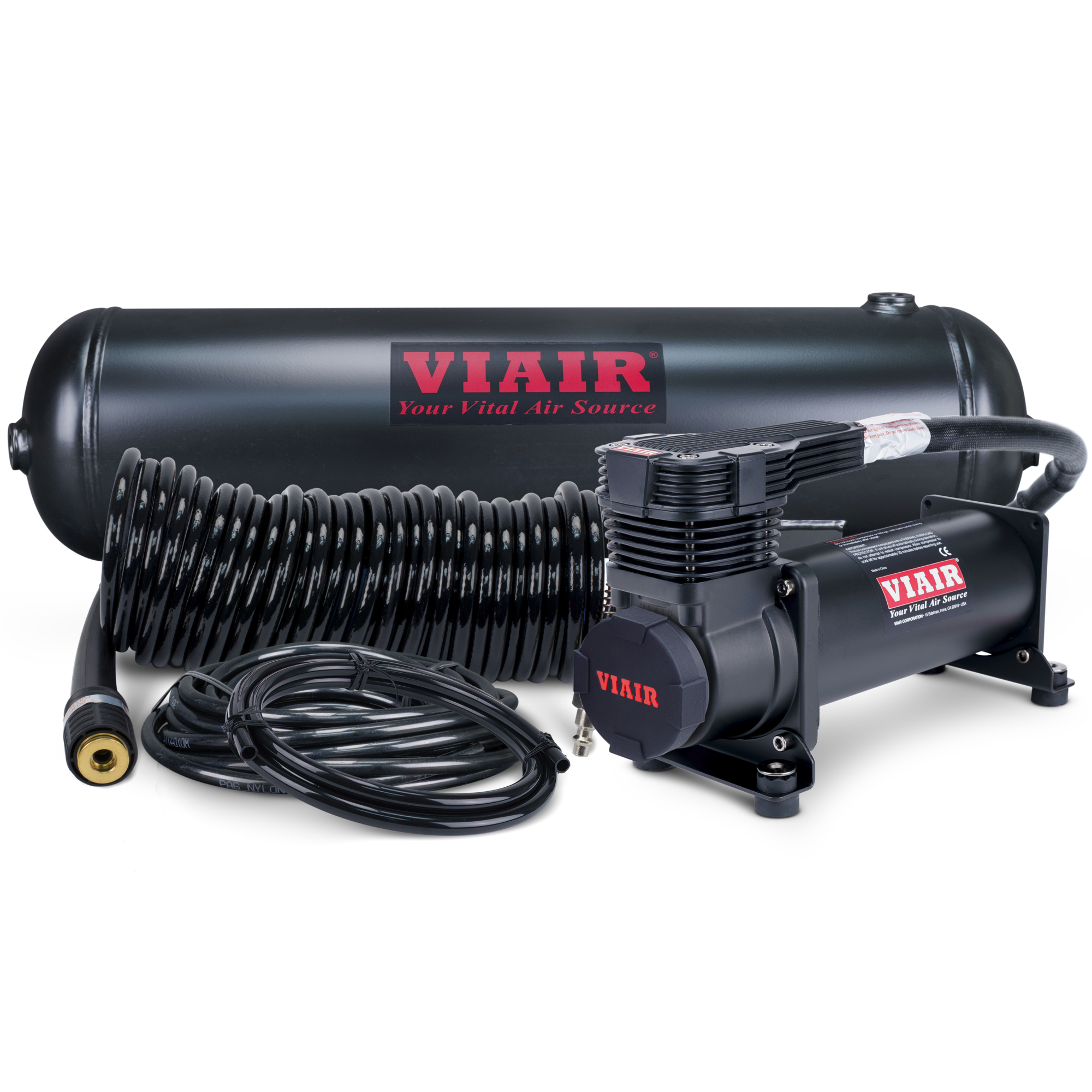 Sistema de Aire a Bordo Viair 485C Gen 2 Negro, Potencia 0.25 HP, Capacidad de Tanque de Aire 2.5 Gal, 12 Volts Modelo# 20002