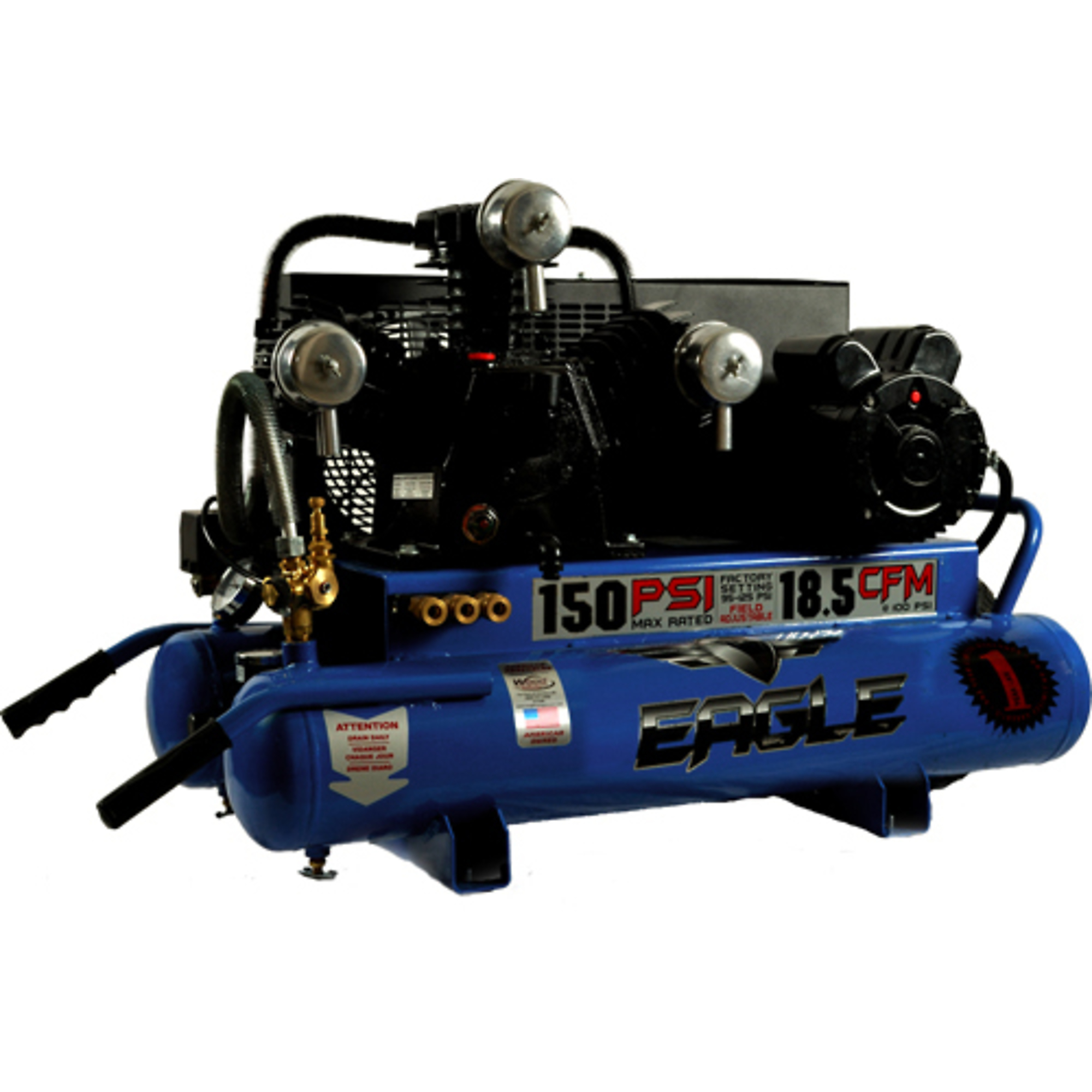 Compresor de rueda eléctrico de control dual EAGLE, 5 HP, tanque de aire de 10 galones, 220 voltios Modelo# TT518E