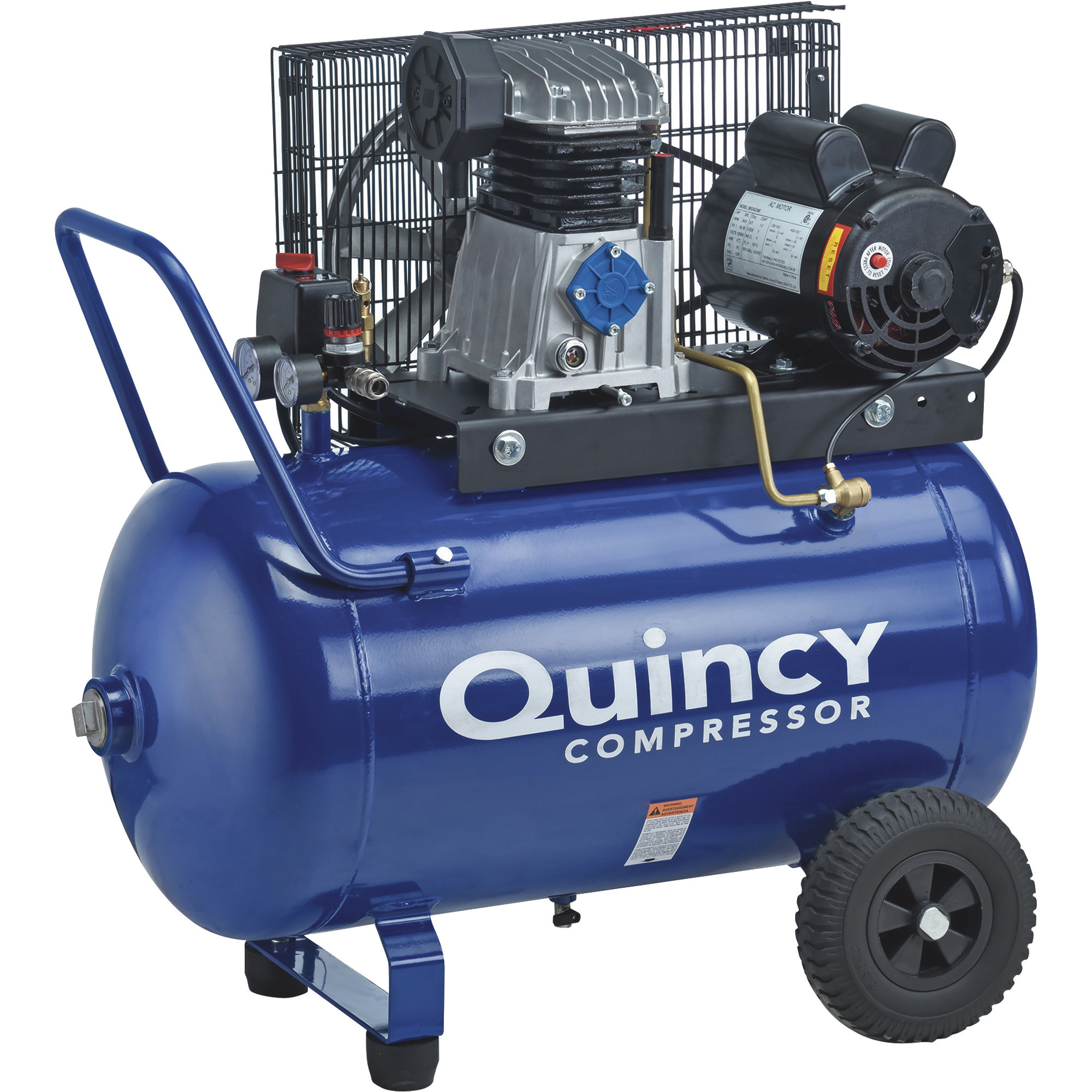 Compresor de Aire Eléctrico Portátil Quincy de Una Etapa, 2 HP, 24 Galones, Horizontal, 7.4 CFM, Modelo Q12124HP