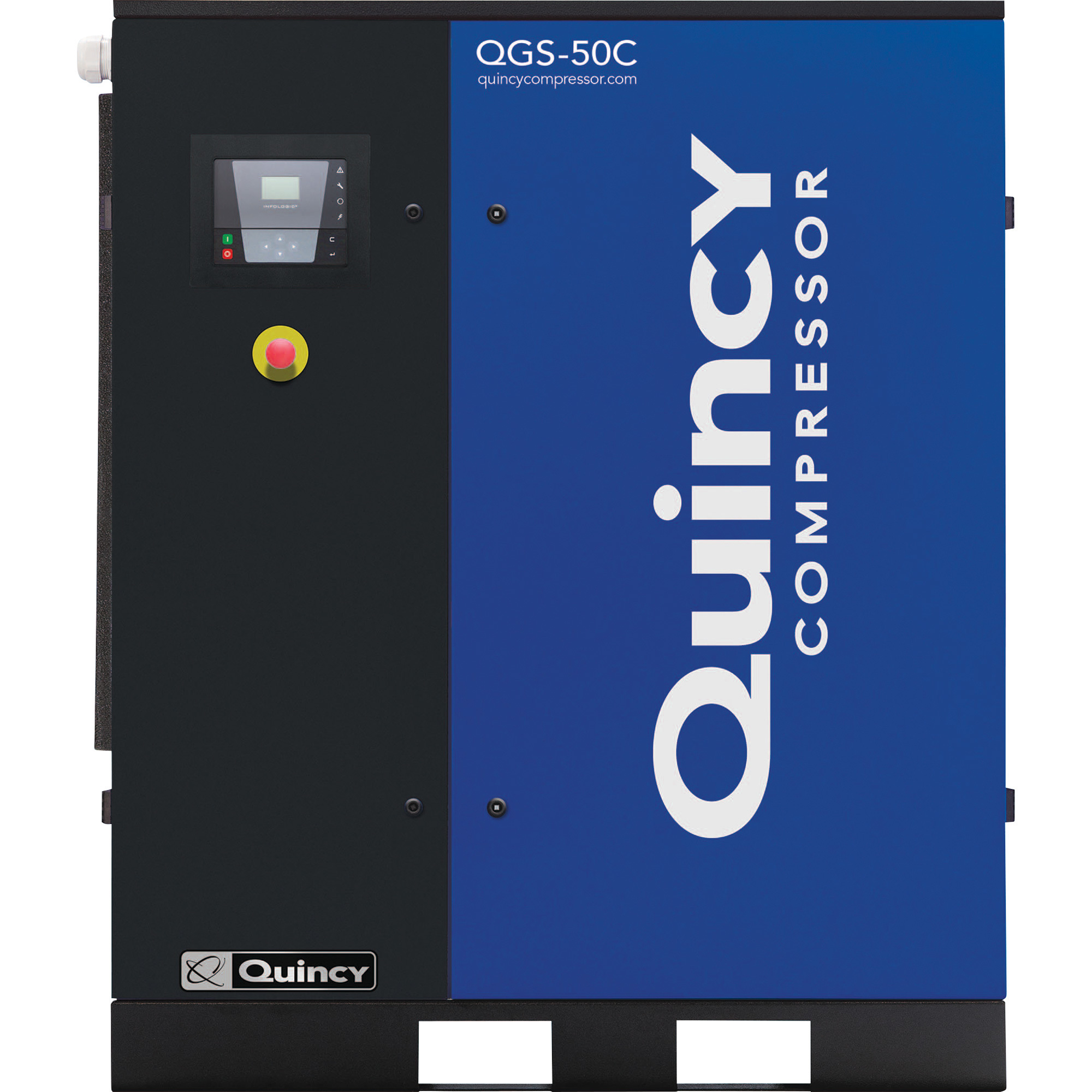 Compresor de aire rotativo Quincy QGS, 50 HP, 230/460 Voltios, 3 Fases, 208 CFM, Sin Tanque, Modelo# 4152016900.