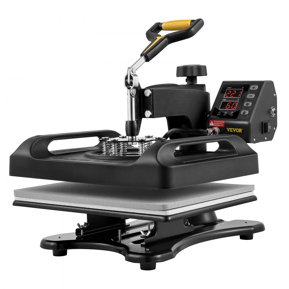 VEVOR Heat Press 15x15, Upgraded Heat Press Machine 5 in 1, Anti-Scald, Fast-Heating, Swing Away Digital Control Multifunction Heat Press for Sublimation Combo for T-Shirt Hat Cap Mug Plate, Black - TJWYXKHSP80388D1RV1