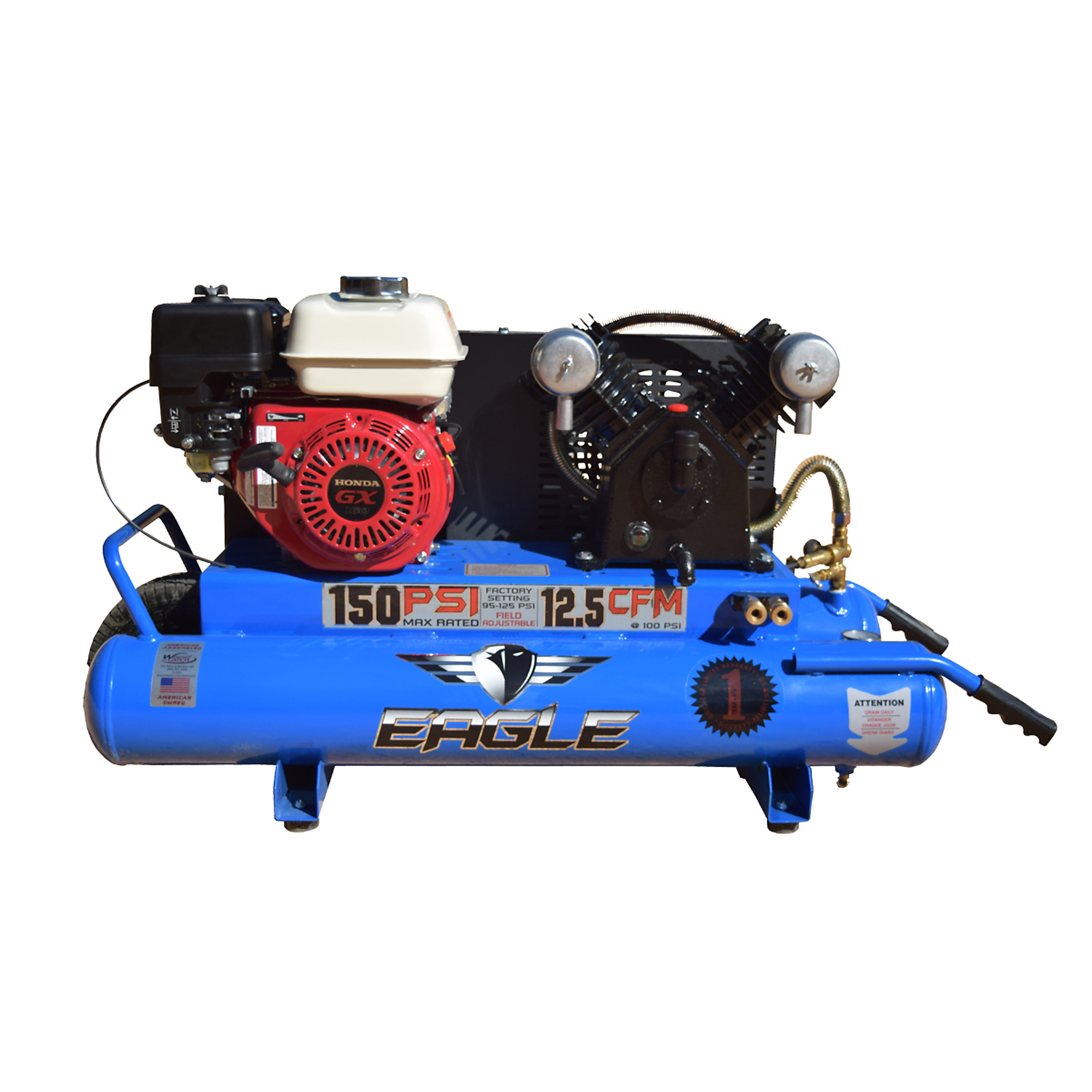 Compresor de aire EAGLE de 10 galones 12.5 CFM, 5.5 HP, modelo TT55G
