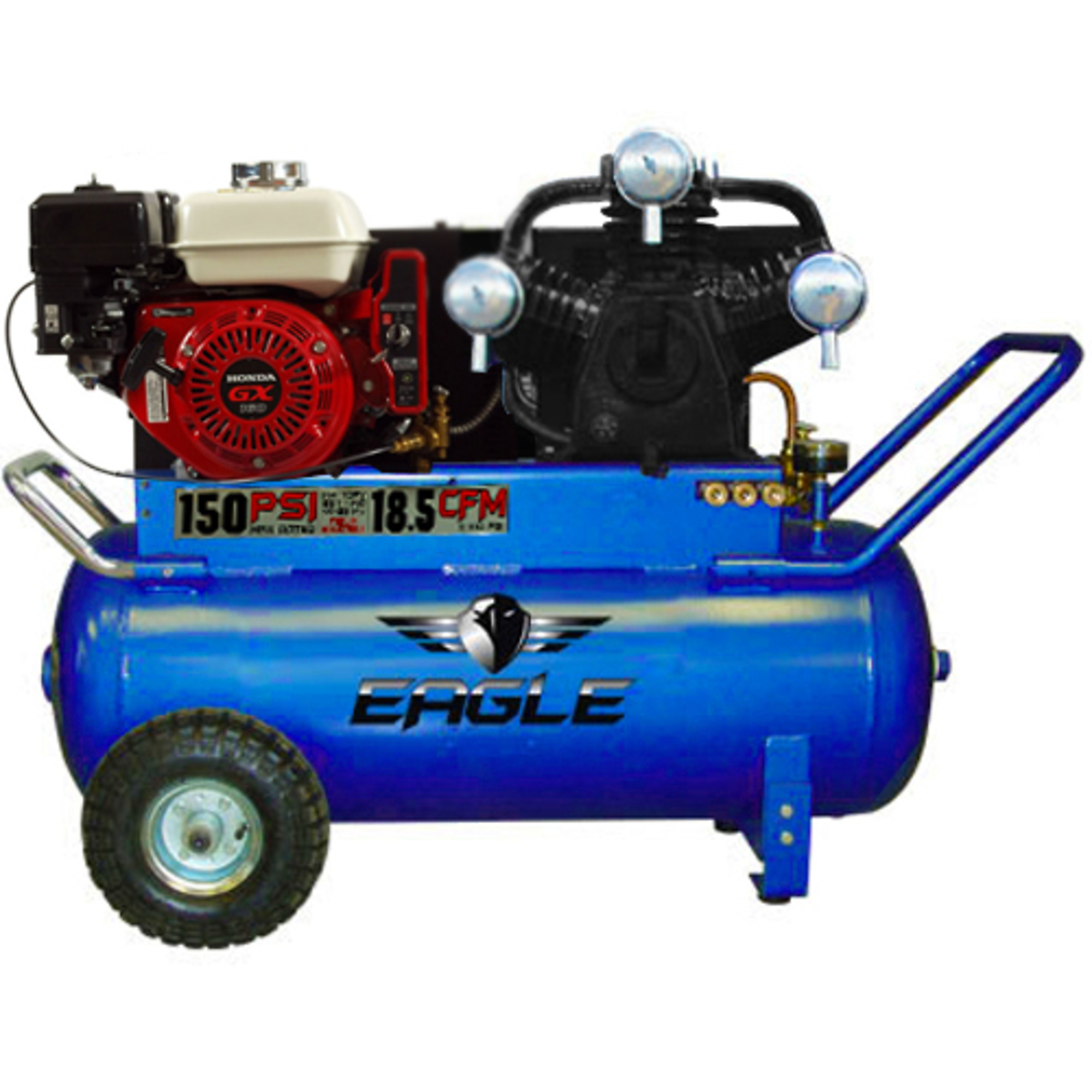 Compresor de aire EAGLE de 25 galones con arranque eléctrico, 9 HP de potencia, tanque de 25 galones, Modelo # P90GE25H1.