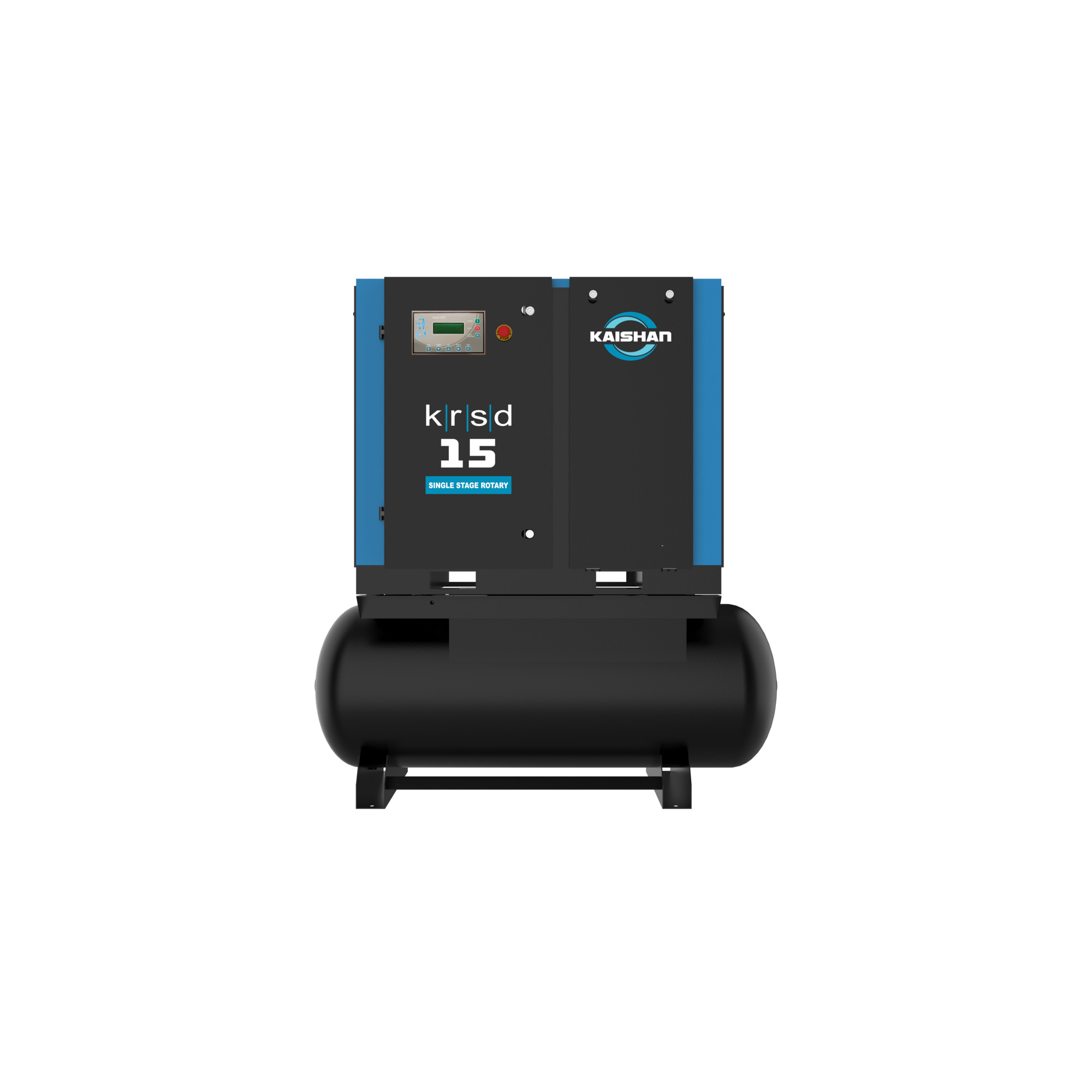 Compresor Kaishan USA, 15 HP 230/3/60 125 PSI Accionamiento Directo VSD con Tanque, Modelo # KRSDT015A2V2S8U