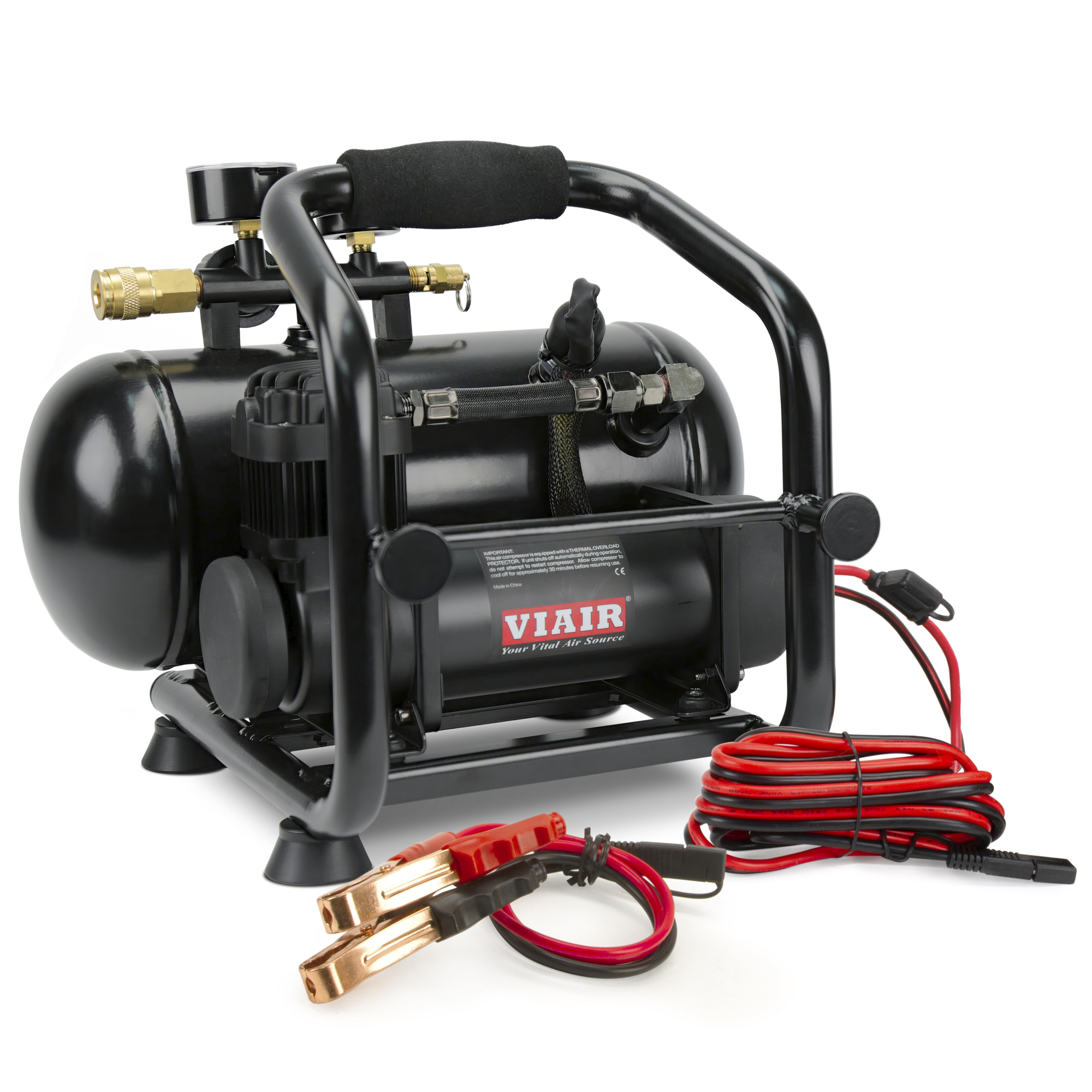 Compresor de aire portátil Viair PlugNPlay con pinzas de cocodrilo, 0.25 HP, tanque de aire de 1.5 Gal, 12 Voltios Modelo# 38034.