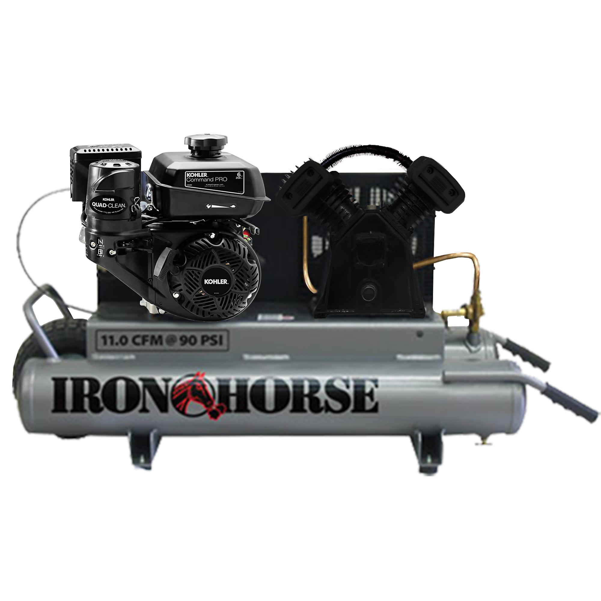 Compresor de Carretilla Iron Horse de 10 Galones, 6 HP, Tanque de Aire de 10 Galones, Modelo# IHTT60G.