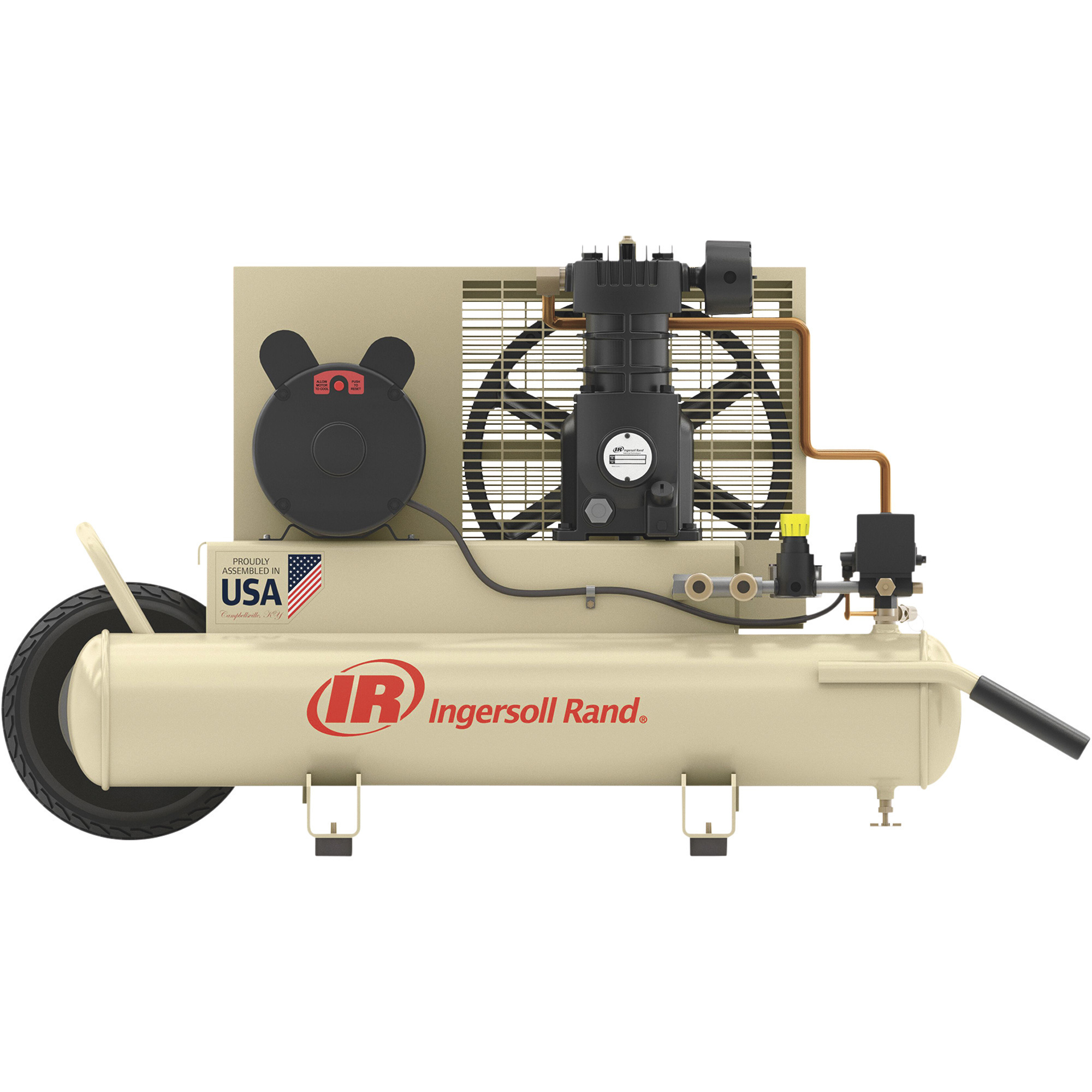 Compresor de aire eléctrico para carretilla Ingersoll Rand, 2 HP, 8 galones, 5.7 CFM, Modelo# SS3J2-WB