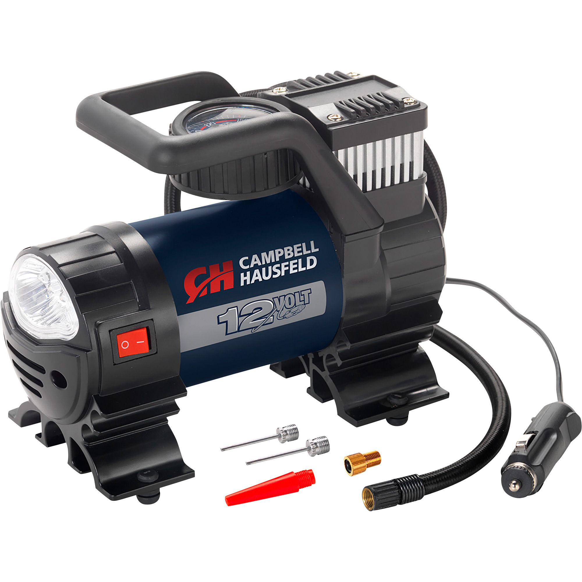 Inflador Portátil Campbell Hausfeld de 12 Voltios, 150 PSI, Modelo AF010400.