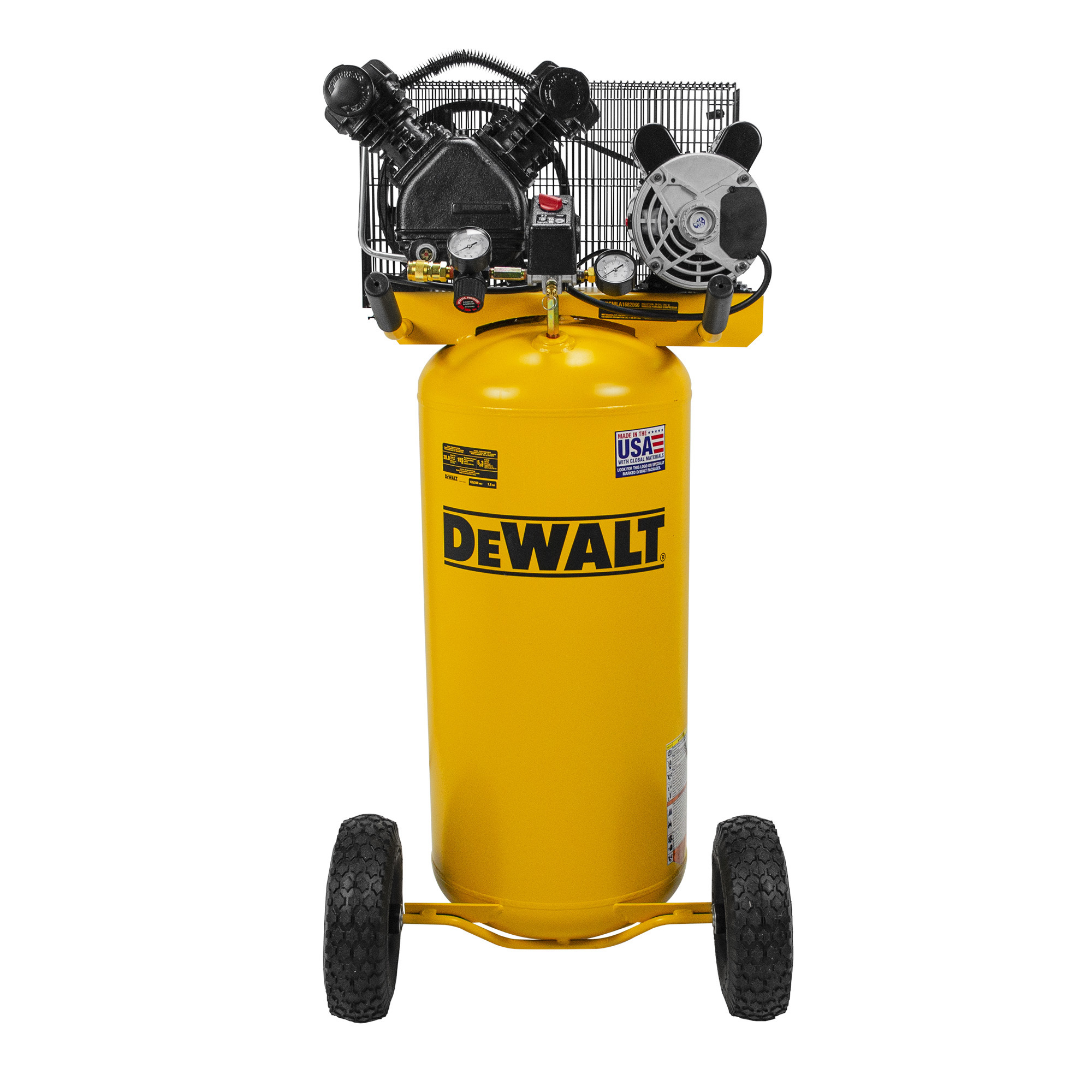 Compresor de Aire Portátil DEWALT de 20 Galones, Vertical, V-Twin, 1.6 HP, Modelo# DXCMLA1682066