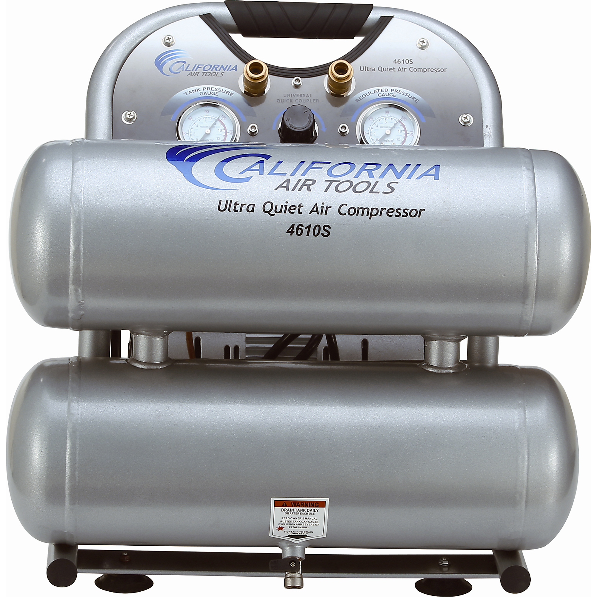 Compresor de aire portátil de aluminio de 4 galones y 1 HP de California Air Tools, modelo 4610S.