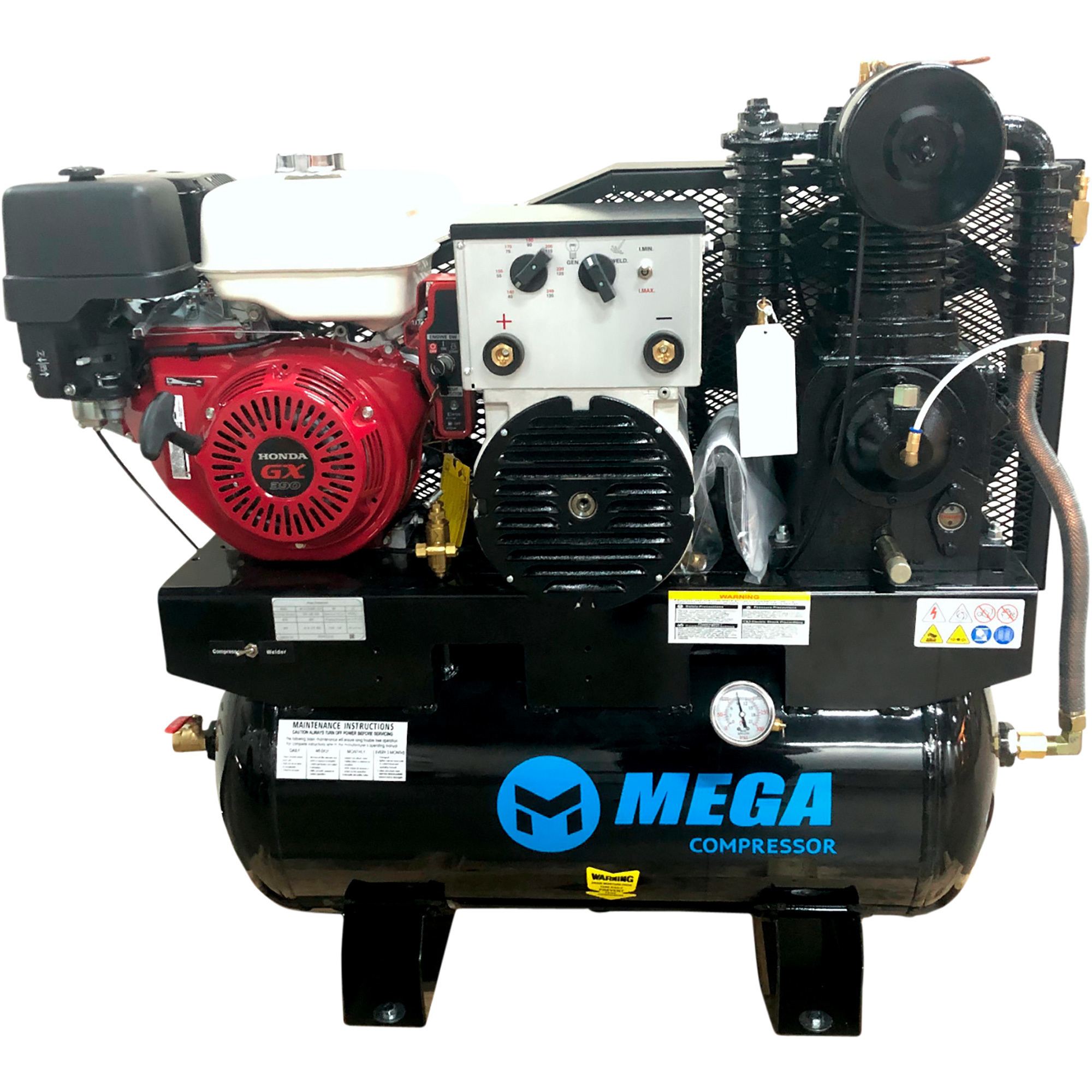 Compresor de aire/generador/soldadora Mega 3 en 1, 30 galones, Motor Honda GX390, Modelo# MP-13030HWG-250