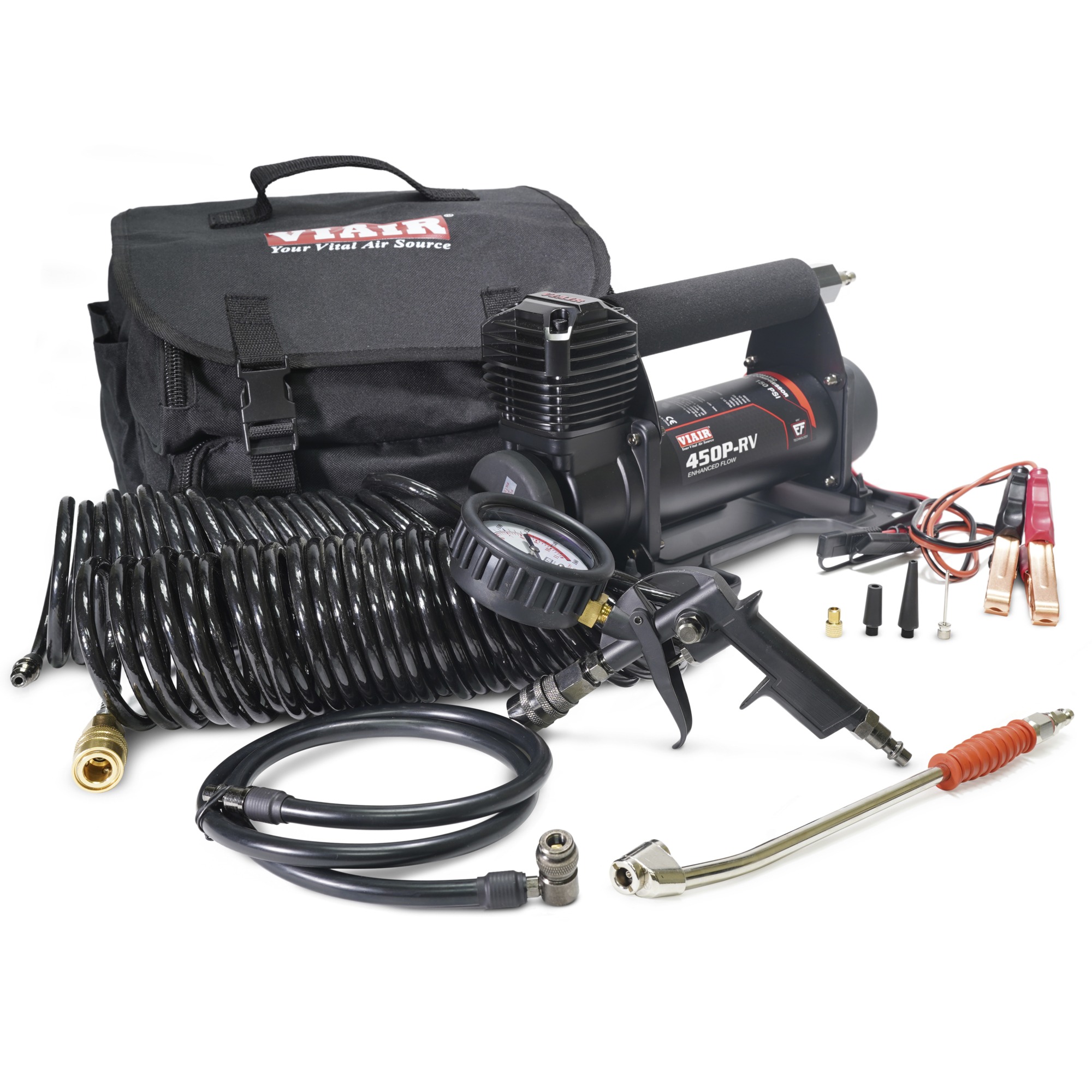Compresor de aire portátil Viair 450P EF RV para inflar llantas, máx. PSI 150, eléctrico - Modelo# 45157