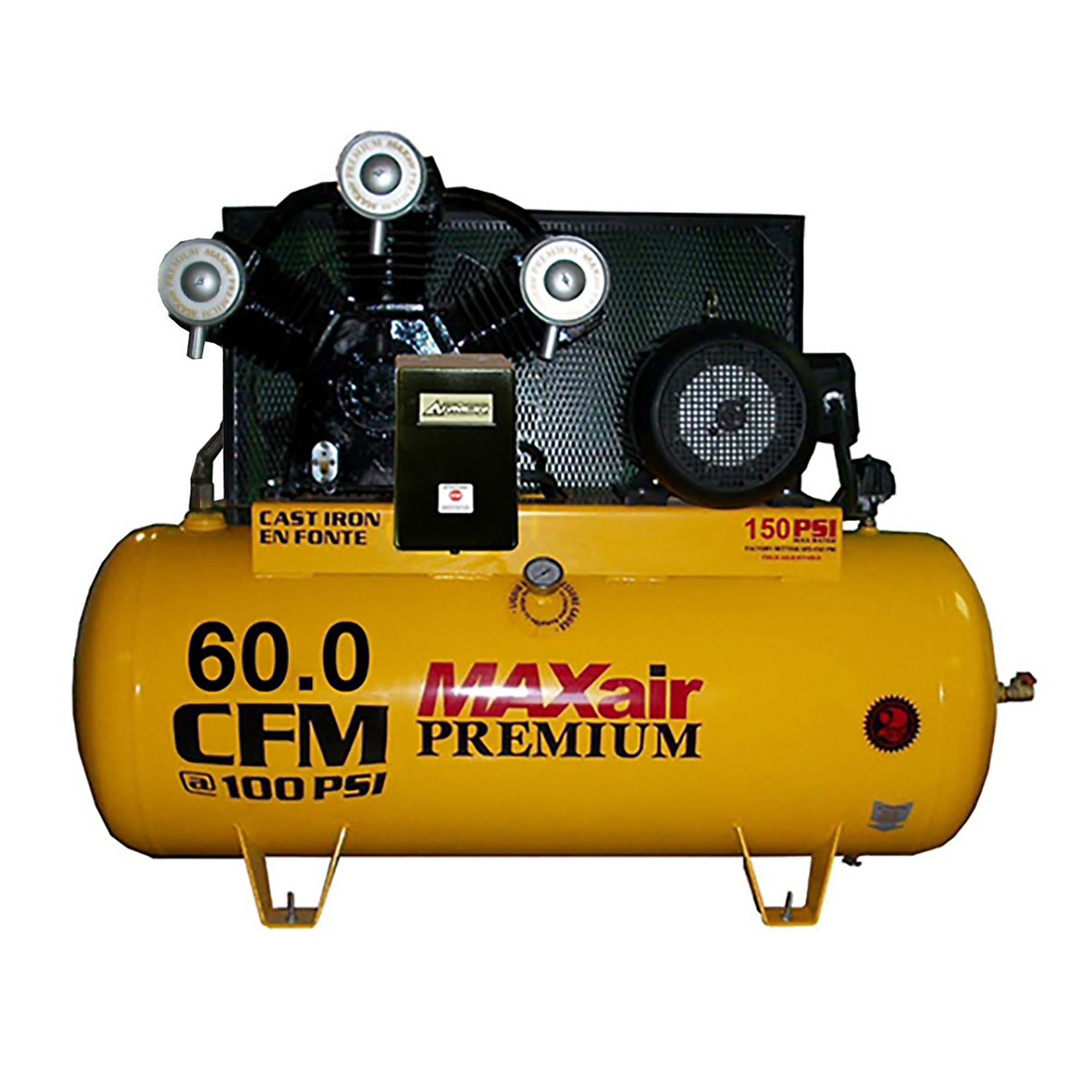 Compresor de aire premium MAXair de 60 CFM y 120 galones, 15 HP - Modelo# C153120H1-MS208-MAP