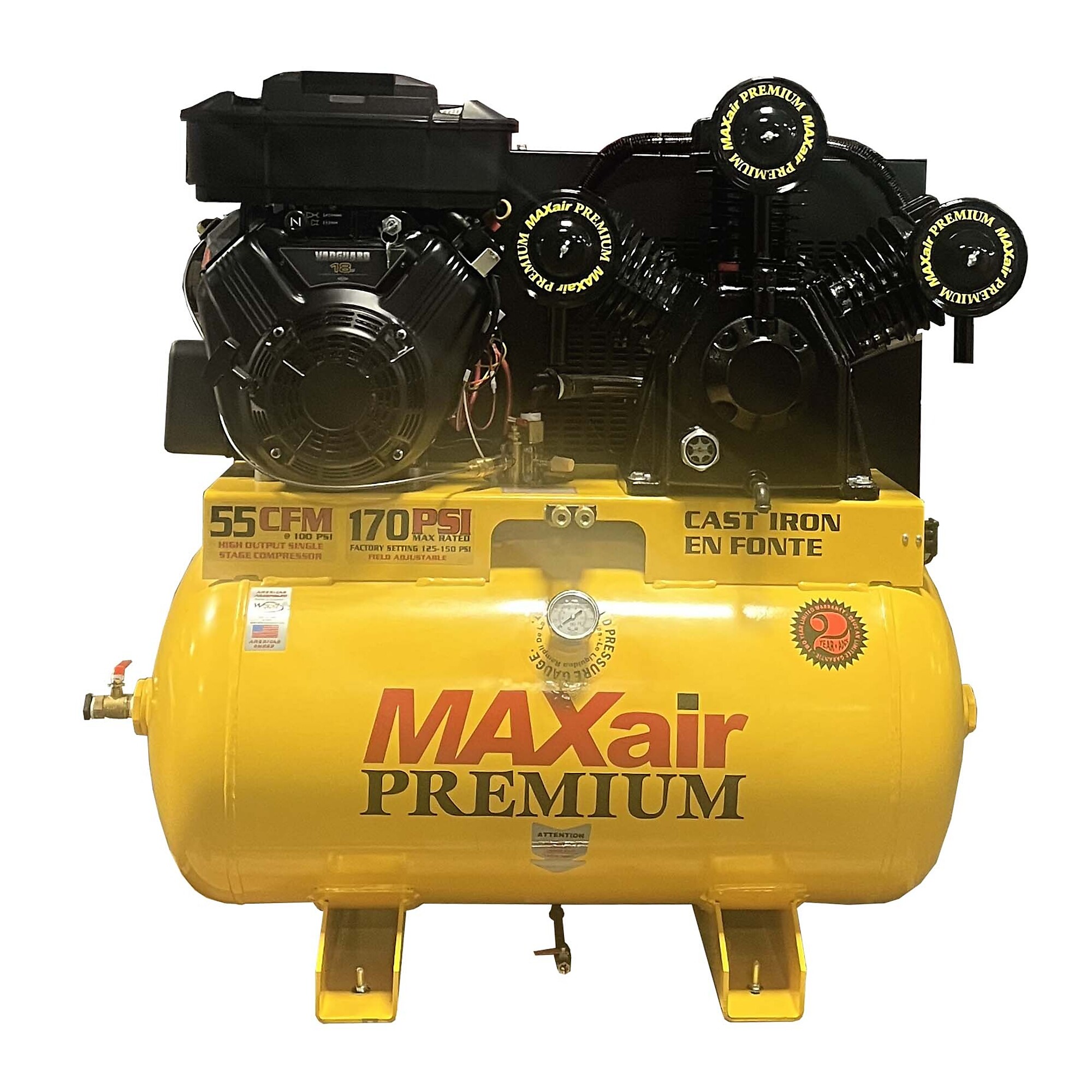 Máquina Premium para Montaje en Camión MAXair de 55 Galones con 55 CFM y 18 HP, Modelo 18G55TRKE-H+MAP.