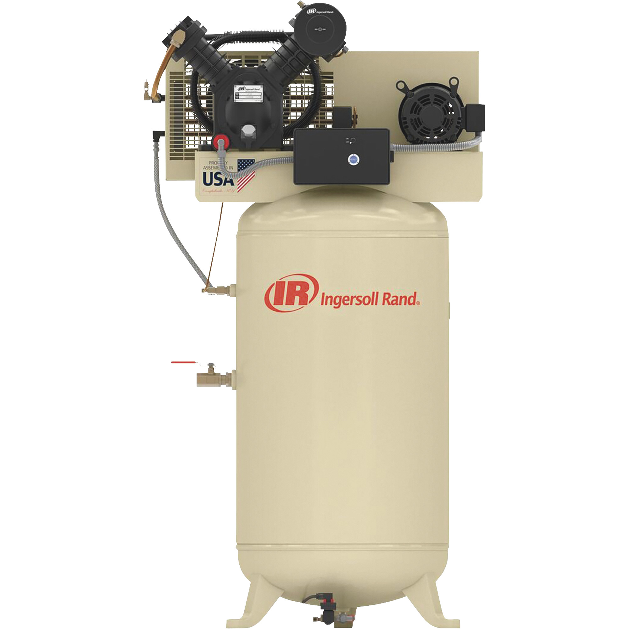 Compresor de aire Ingersoll Rand Tipo-30 de pistón (Totalmente ensamblado) - 5 HP, 80 Galones, Vertical.