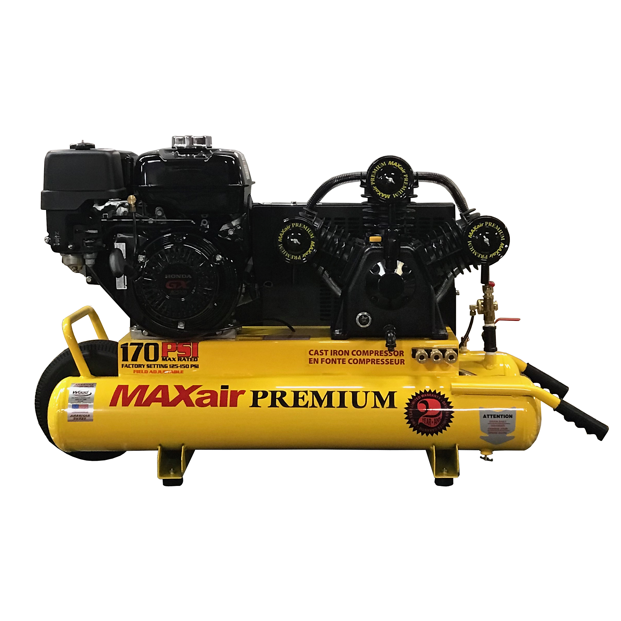Compresor de Aire MAXair Premium tipo Carretilla de 22 CFM, 9 HP, Tanque de 10 Galones, Modelo TT90G + MAP