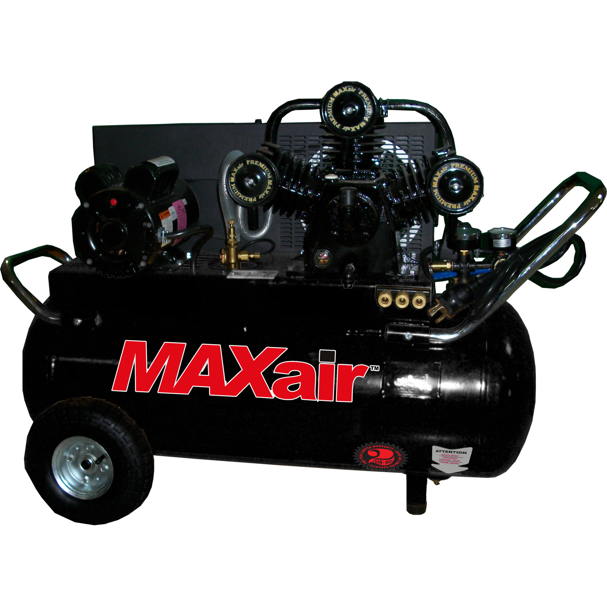 Compresor Premium MAXair de 25 galones con Control Dual, 5 HP - 220 Voltios (Modelo P5125H1-MAP)