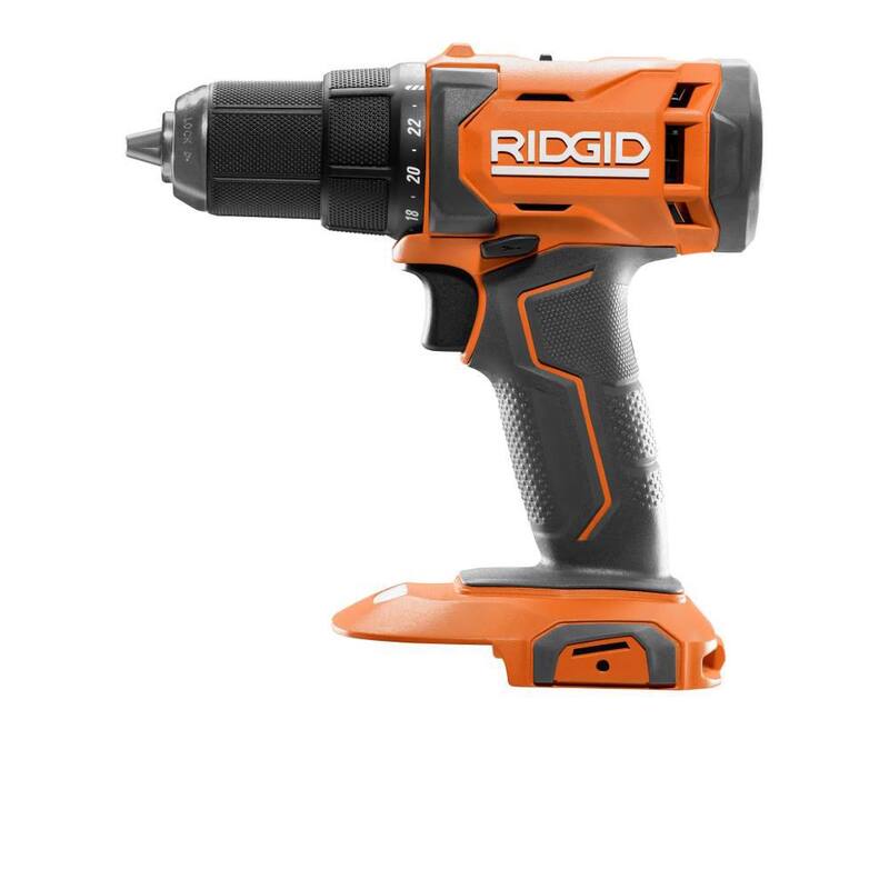 RIDGID 18V Taladro/destornillador inalámbrico de 1/2 pulgadas con (1) Batería de 2.0 Ah y Cargador - R86001K