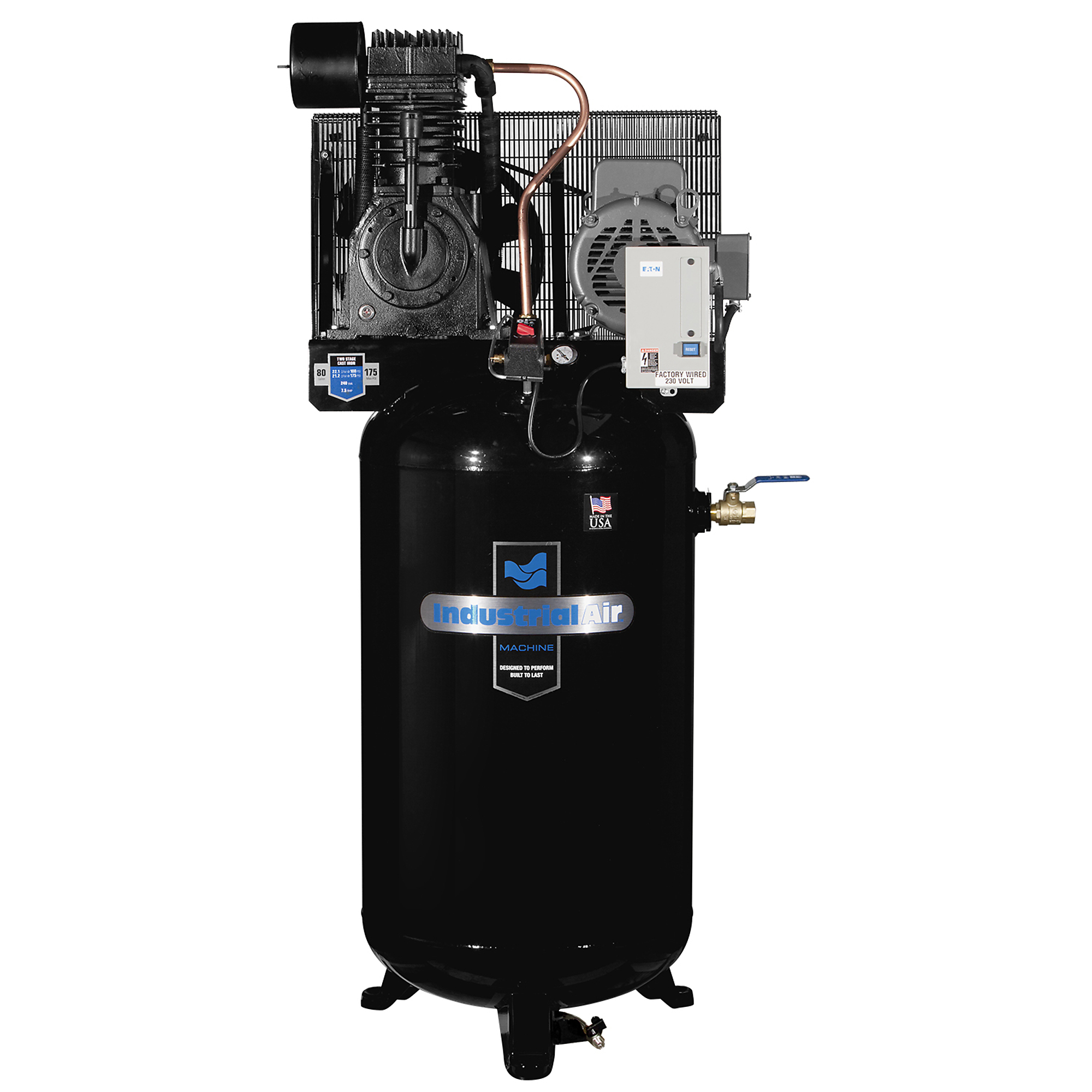 Compresor de Aire Vertical Industrial Air de 80 Galones, Modelo IV7518075.