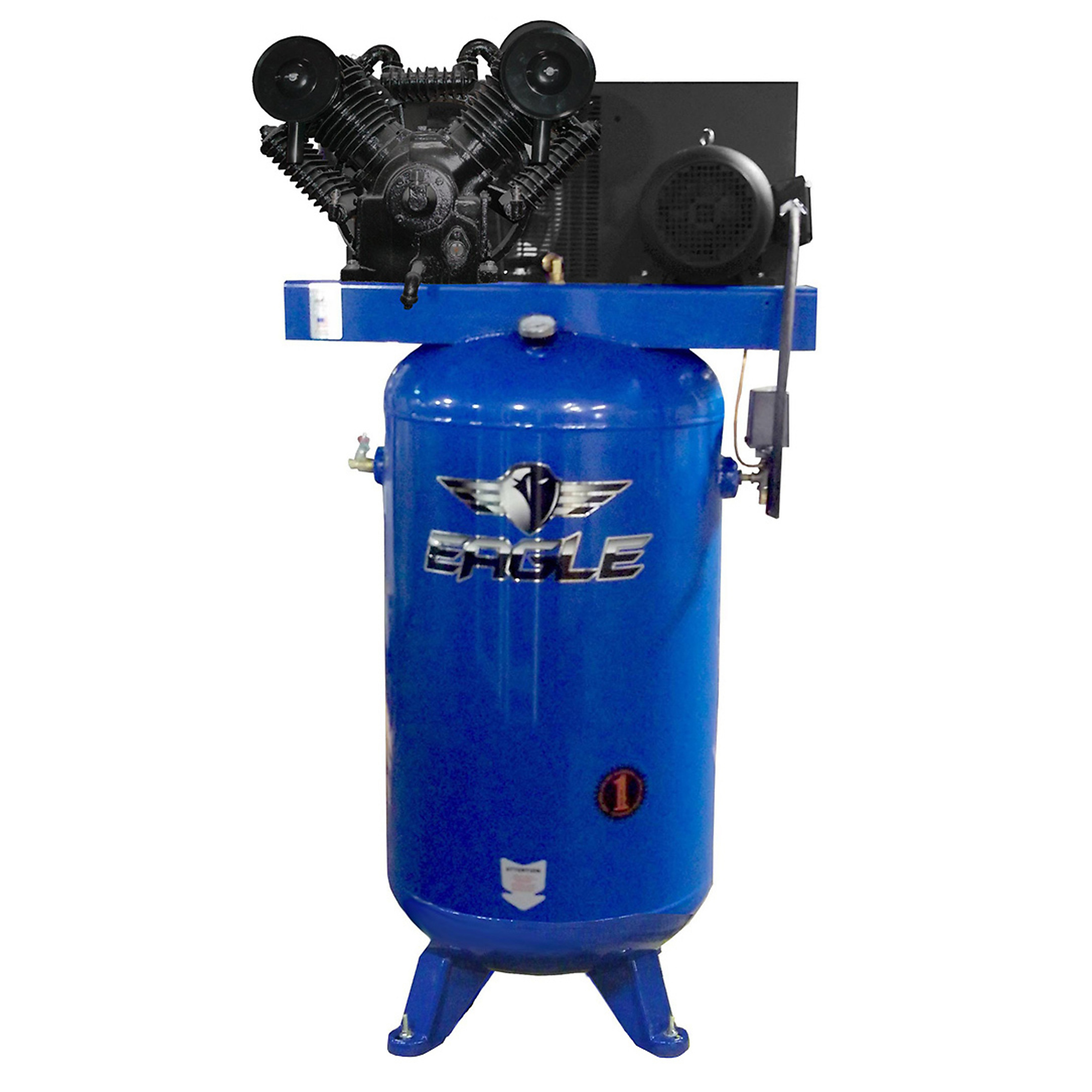 Compresor de aire estacionario EAGLE de 80 galones, 7.5 HP, modelo 7580V2-CS-V4.