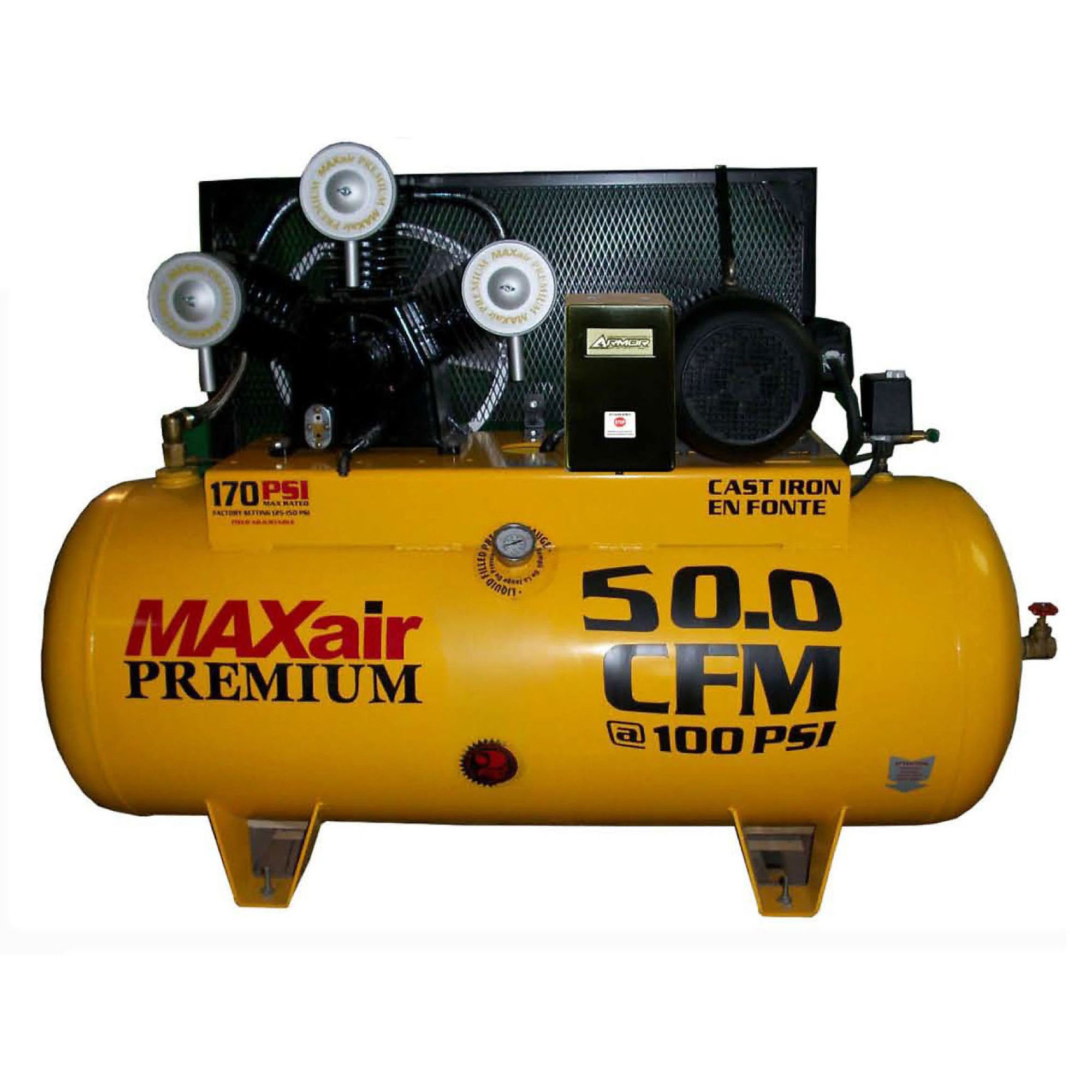 🔧 Compresor de aire premium MAXair de 120 galones y 50 CFM, 10 HP de potencia, modelo C103120H1-MS230-MAP.
