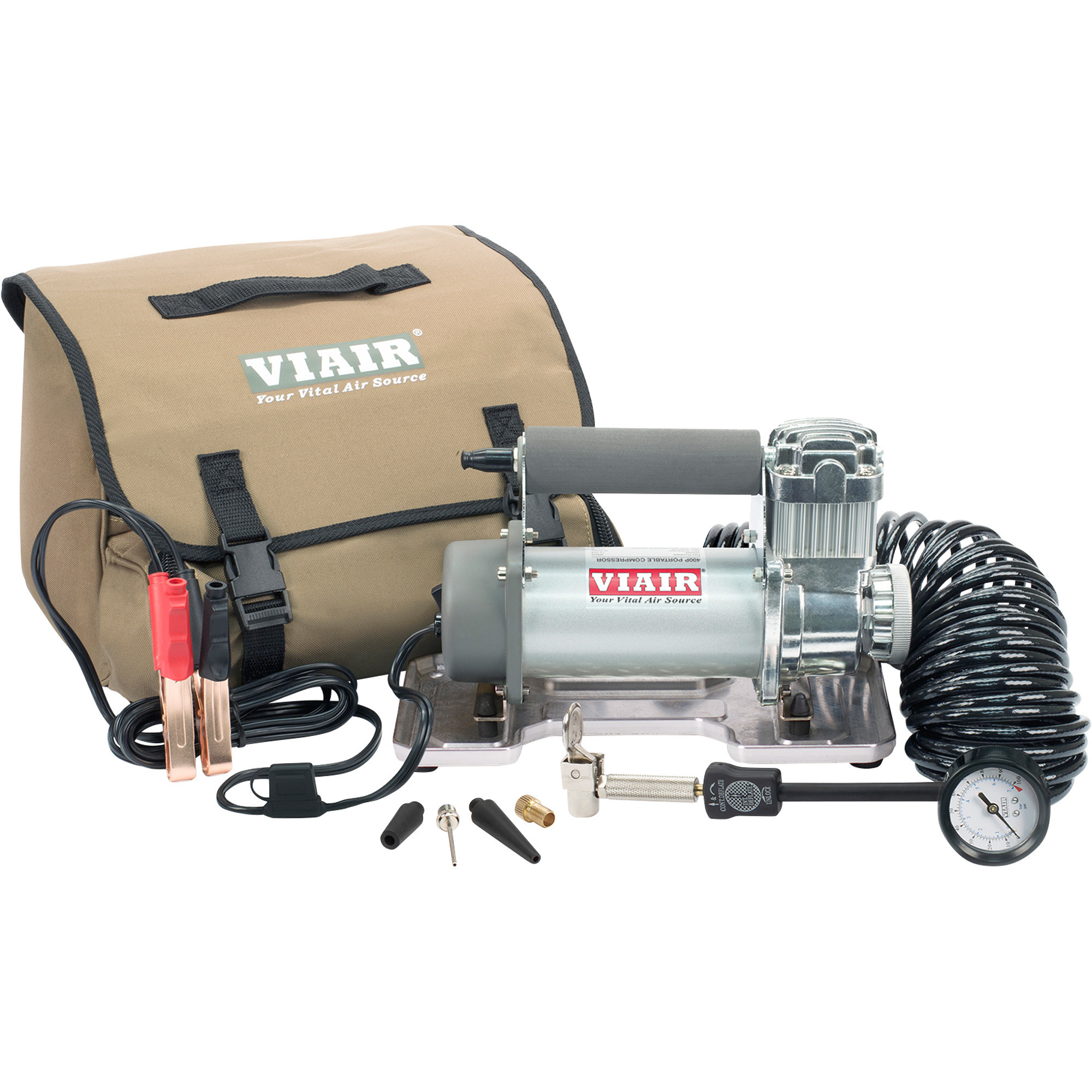 Compresor de aire portátil Viair 400P de 12 voltios para inflar llantas, 150 PSI máximo, Modelo# 40043
