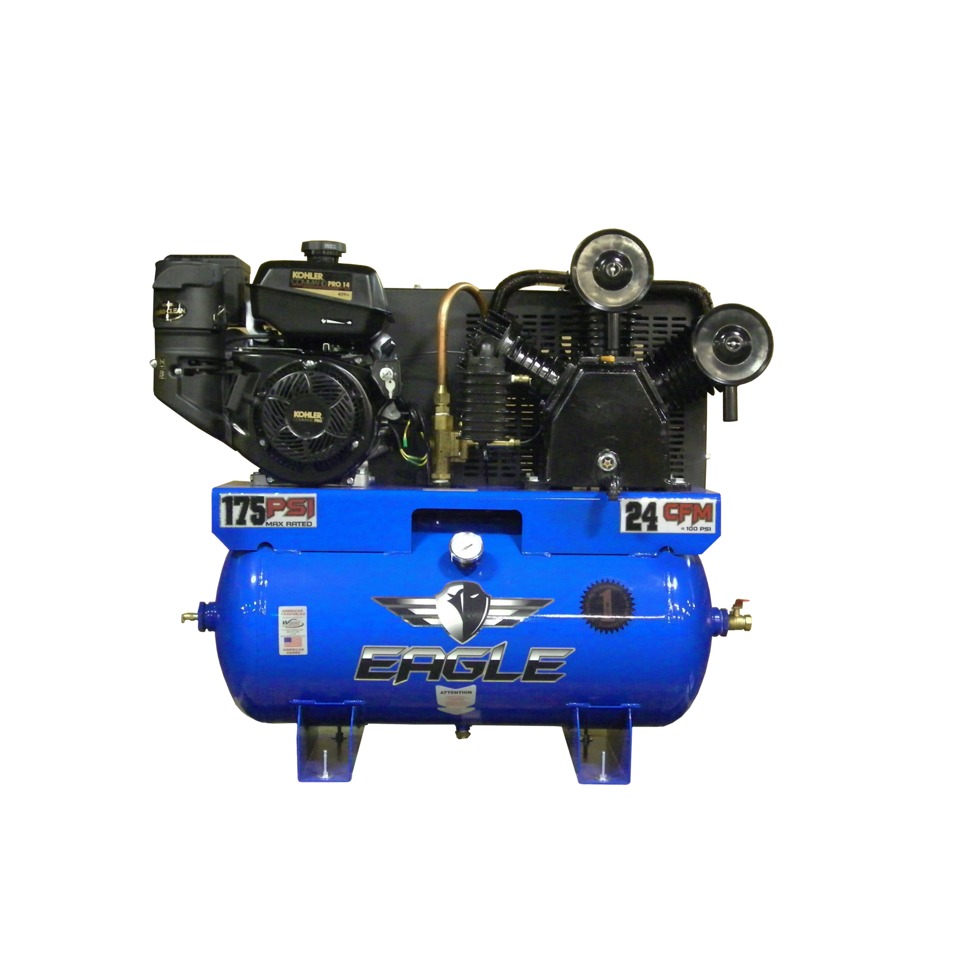 Compresor montado en camión EAGLE de 30 galones, 14 HP, tanque de aire de 30 galones, modelo # 14G30TRKE.