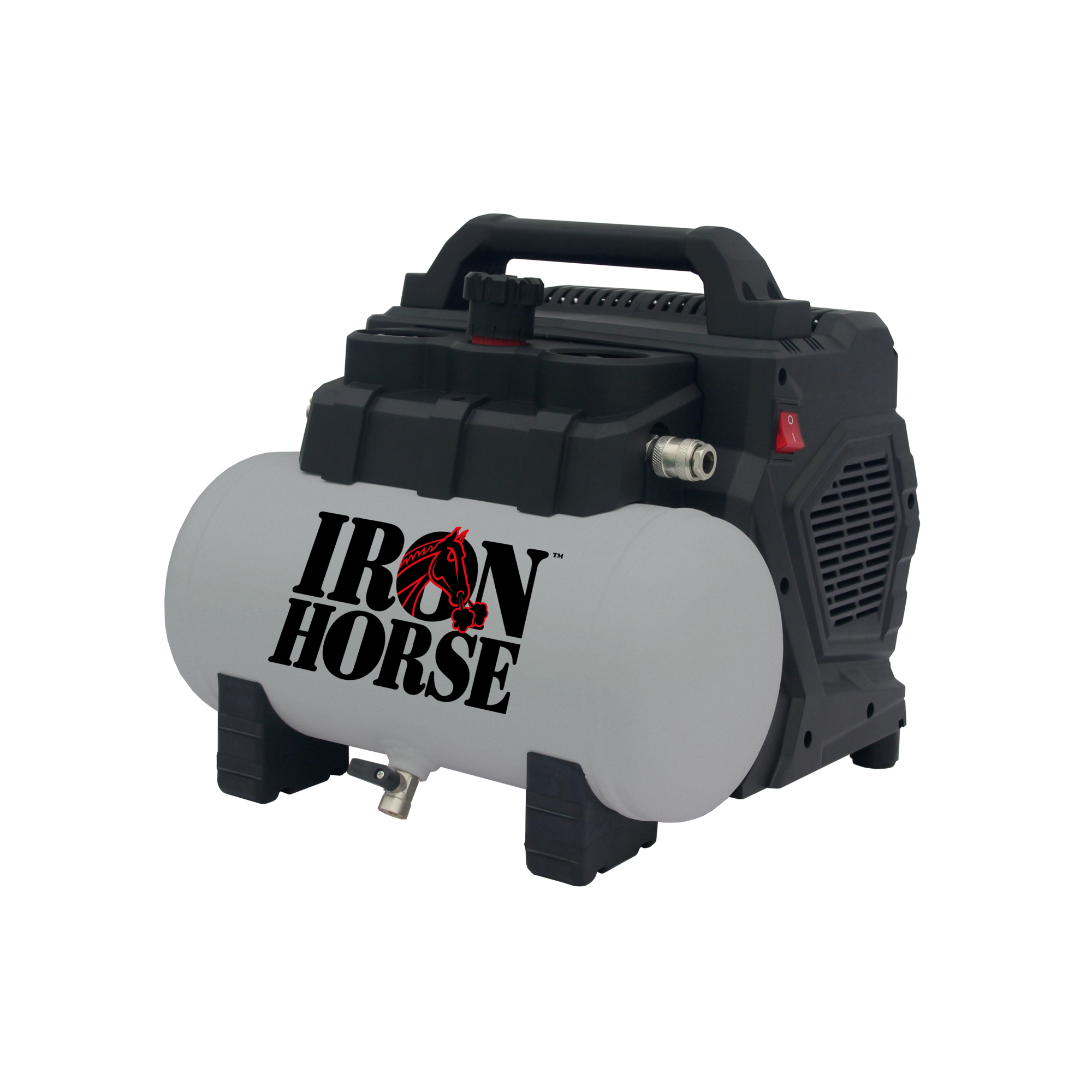 Compresor portátil silencioso Iron Horse sin aceite, 1 HP, 1.5 Gal, Modelo IH1015OF-PQS.