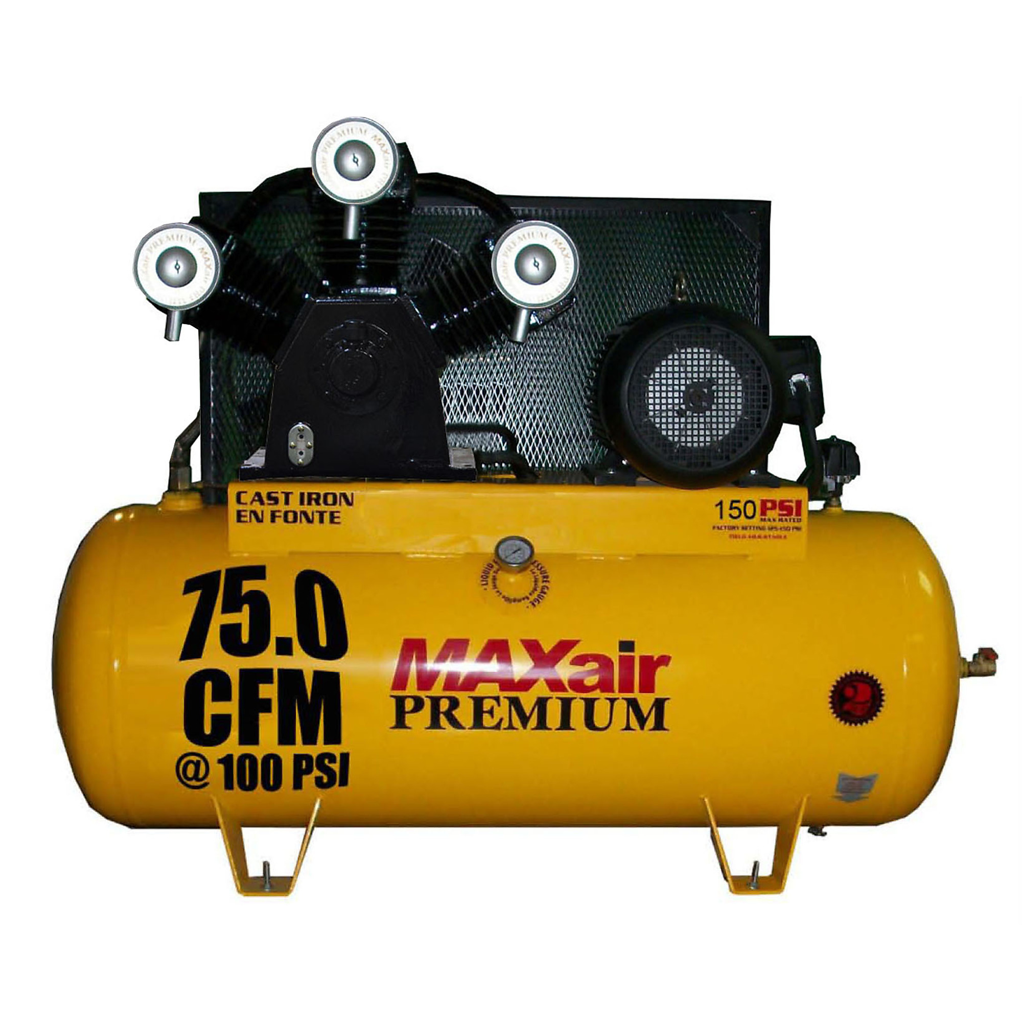 Compresor de aire Premium MAXair de 120 galones, 75 CFM, con motor de 20 HP