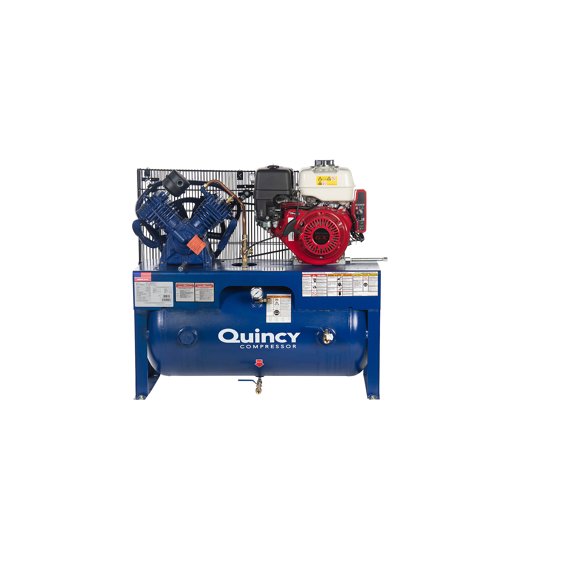 Compresor de aire Quincy QP, 9-HP, 30 Gal., 2 Etapas, Honda, Horizontal, Modelo #G5409H30