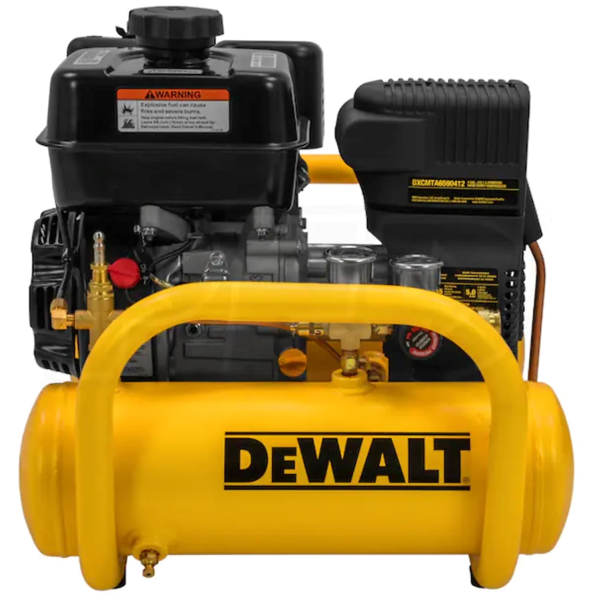 Compresor de aire DEWALT 4Gal 6.5HP Kohler para Balsa, Potencia 6.5 HP, Capacidad de Tanque de Aire 4 Gal, Modelo# DXCMTA6590412