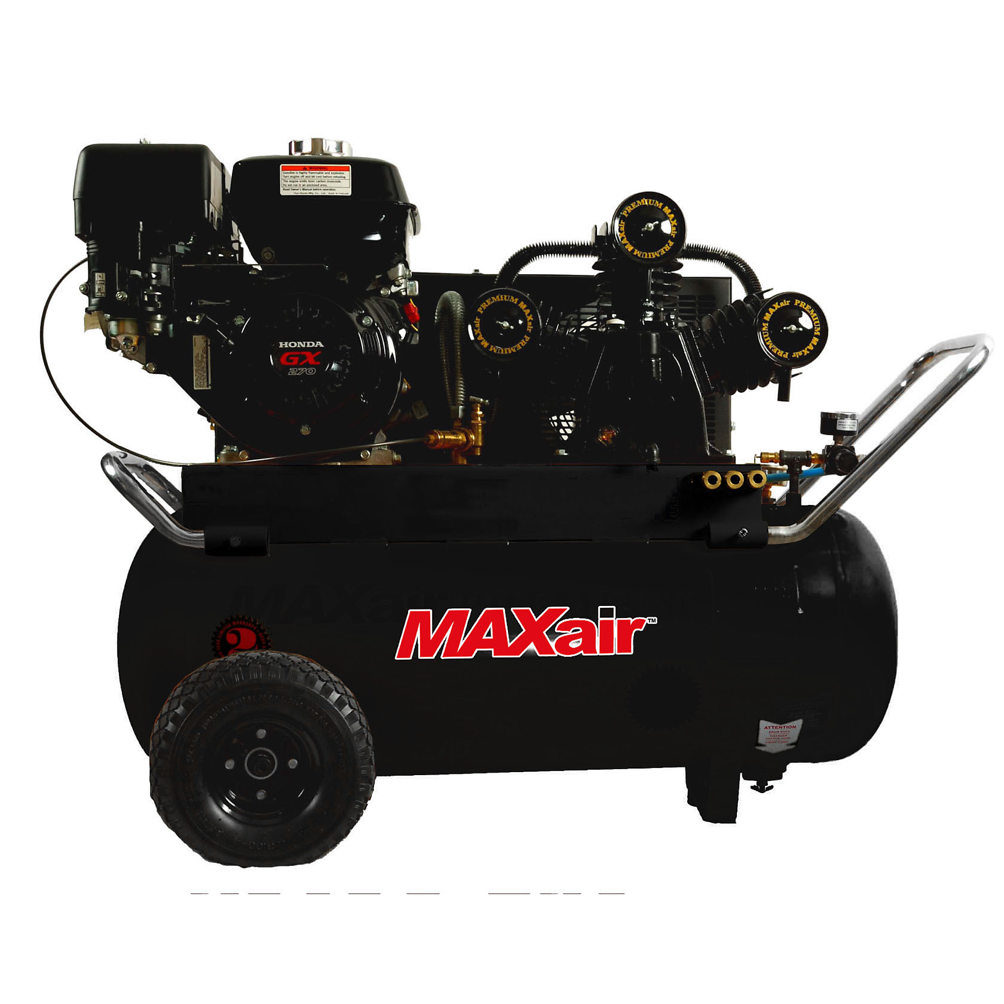 Compresor de aire Premium MAXair de 22 CFM, 25 Galones, 9 HP, Modelo P90GE25H1 + MAP.