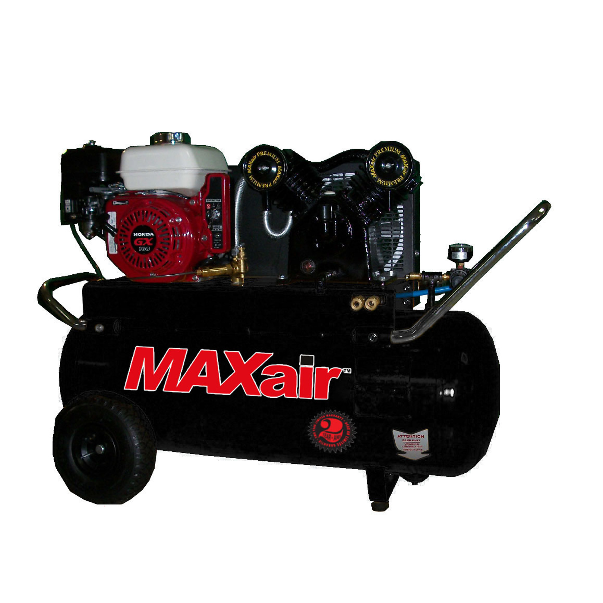Compresor de aire premium MAXair de arranque eléctrico de 25 galones - 5.5 HP, Modelo# P55GE25H1 + MAP