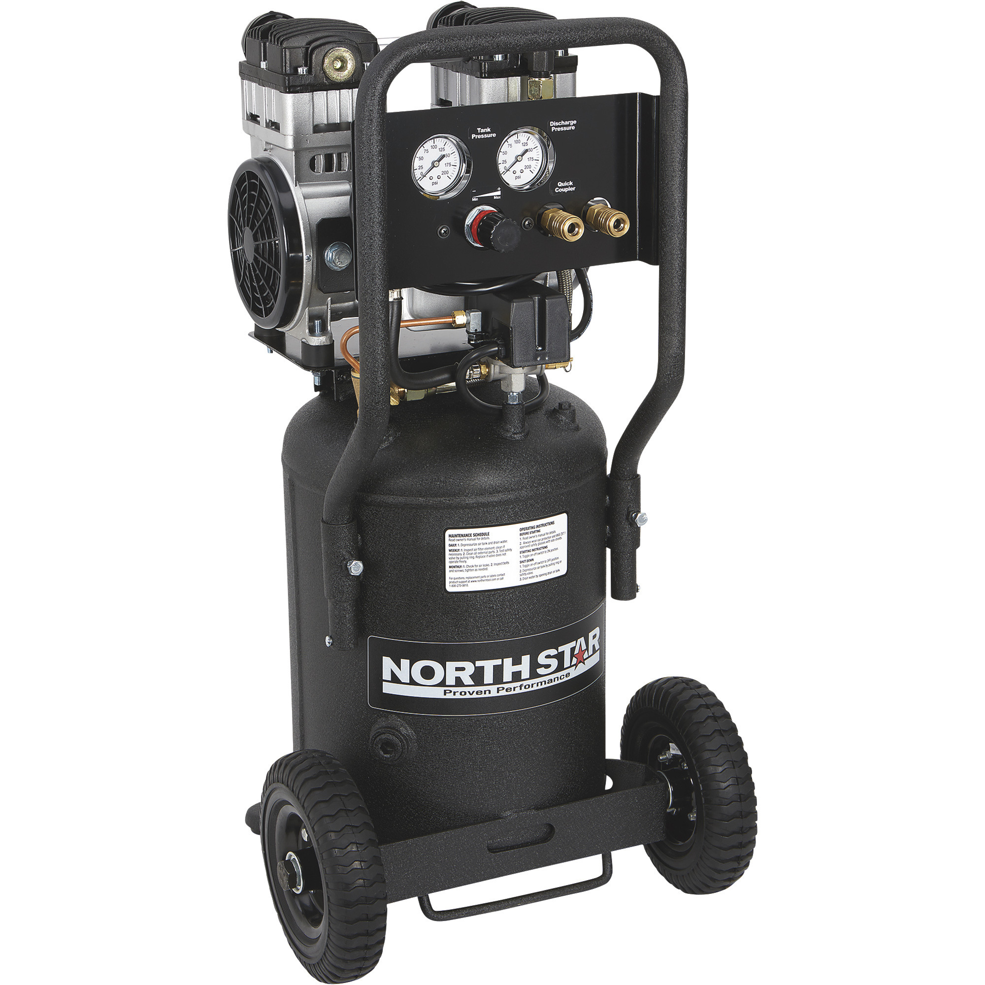 Compresor de Aire Eléctrico Portátil NorthStar, Silencioso, 1.5 HP, 8 Galones, 4 CFM @ 90 PSI