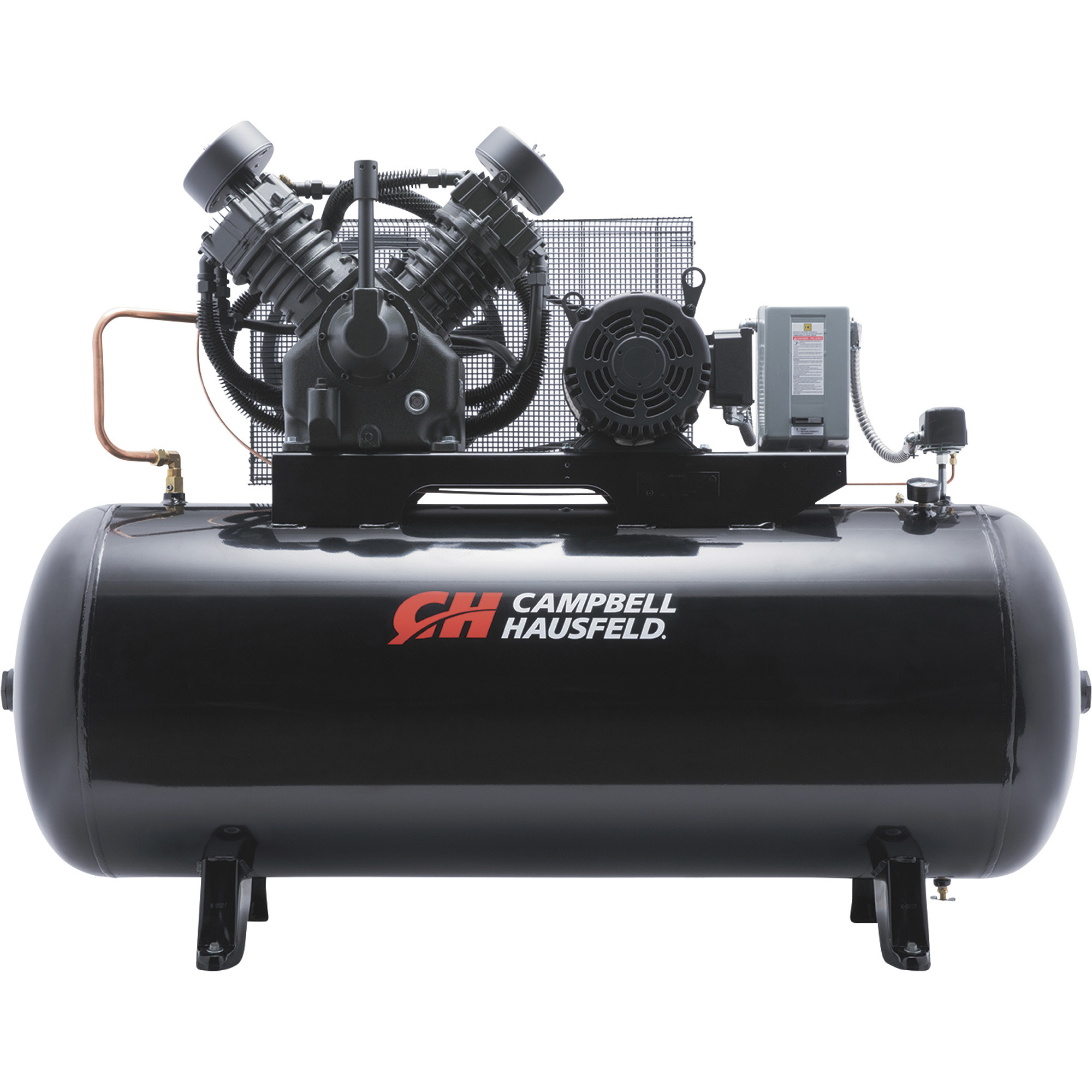 Compresor de Aire de Dos Etapas Campbell Hausfeld, 10 HP, 34.1 CFM @ 175 PSI, 208-230/460 Volt, 3 Fases, 120 Galones, Modelo# CE8001.