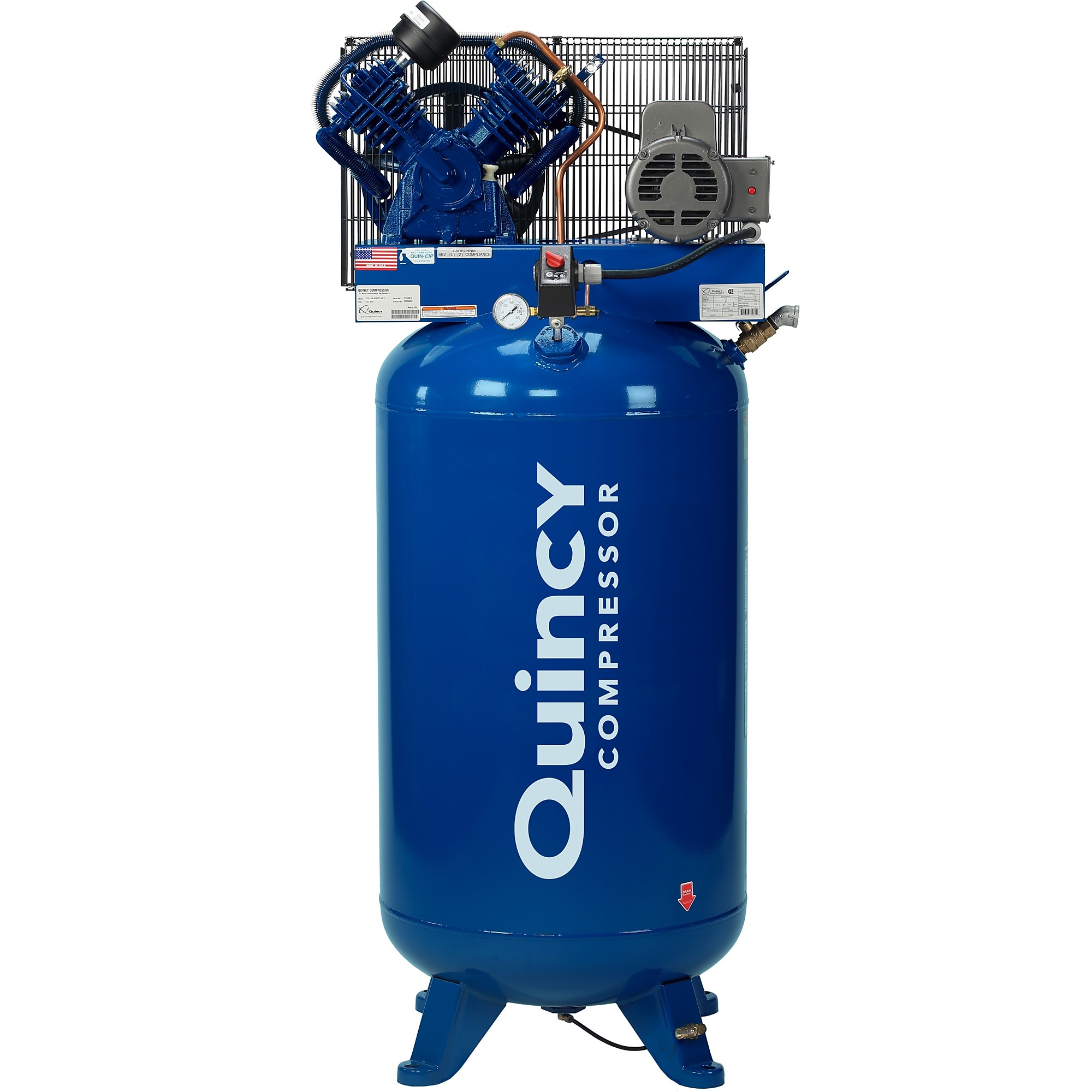Compresor de Aire Recíproco Quincy QT-54, 5 HP, 230V, 80 Galones, Vertical, Modelo# 2V41C80VC