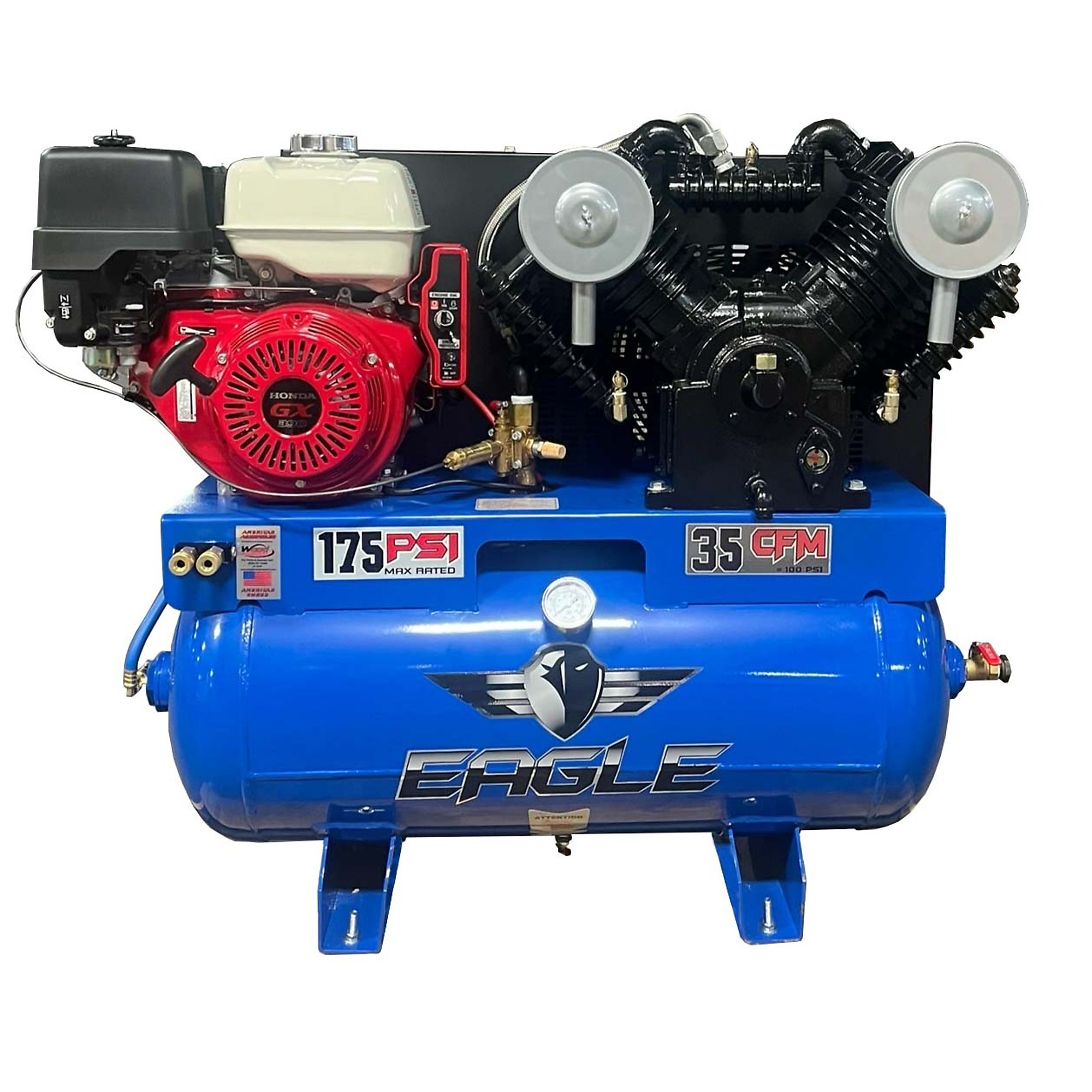 Compresor para montar en camioneta EAGLE de 30 galones, con motor de 13 HP y tanque de aire de 30 galones, modelo 13G30TRKE-V4.