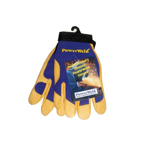 Guantes mecánicos Powerweld con palma de gamuza de venado, grande - PW2690L
